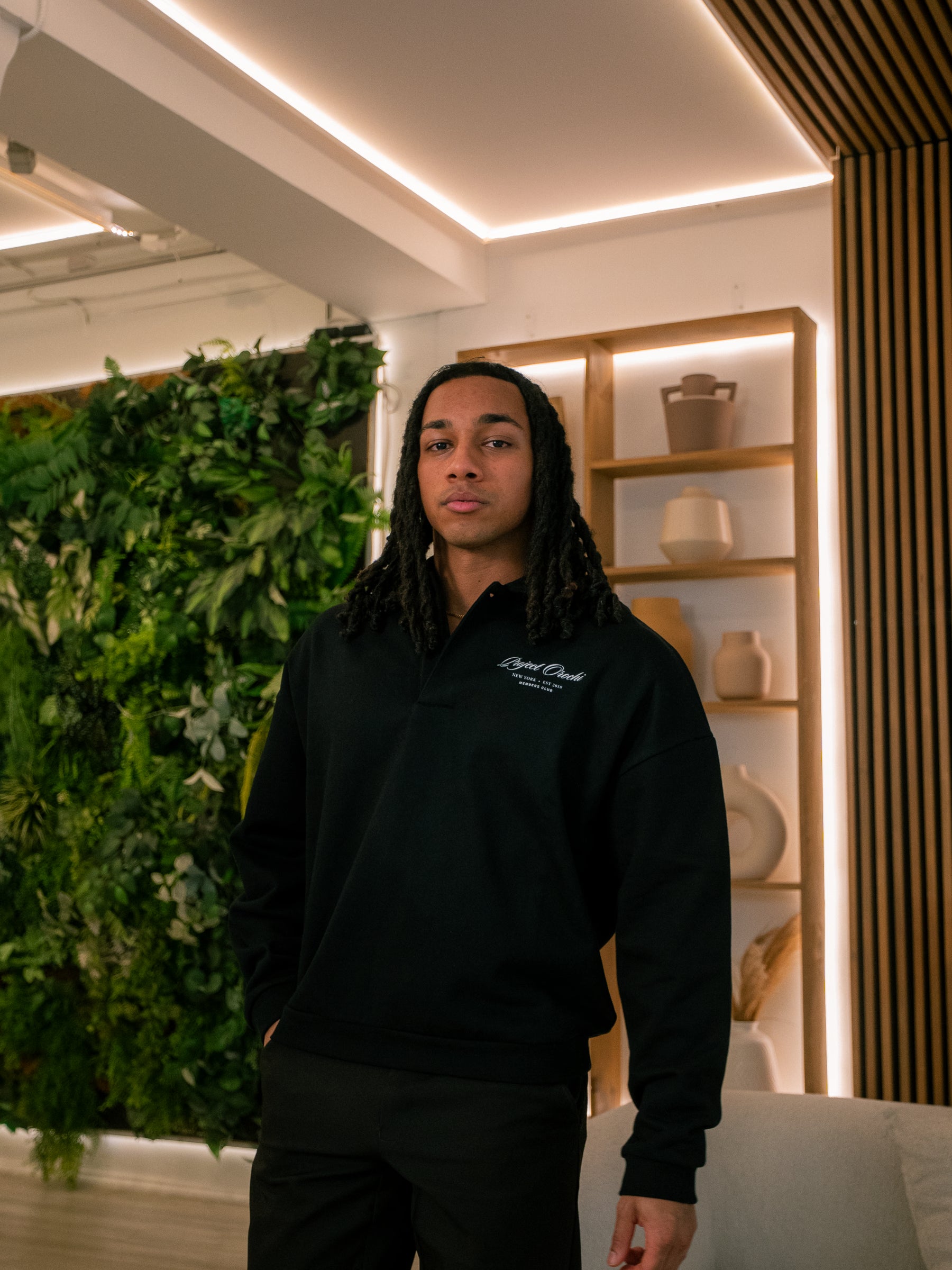 Members Club Polo Sweatershirt - Black