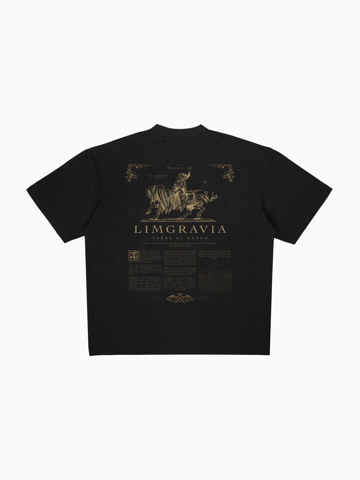 Cavalieri Tee - Black (back mockup)