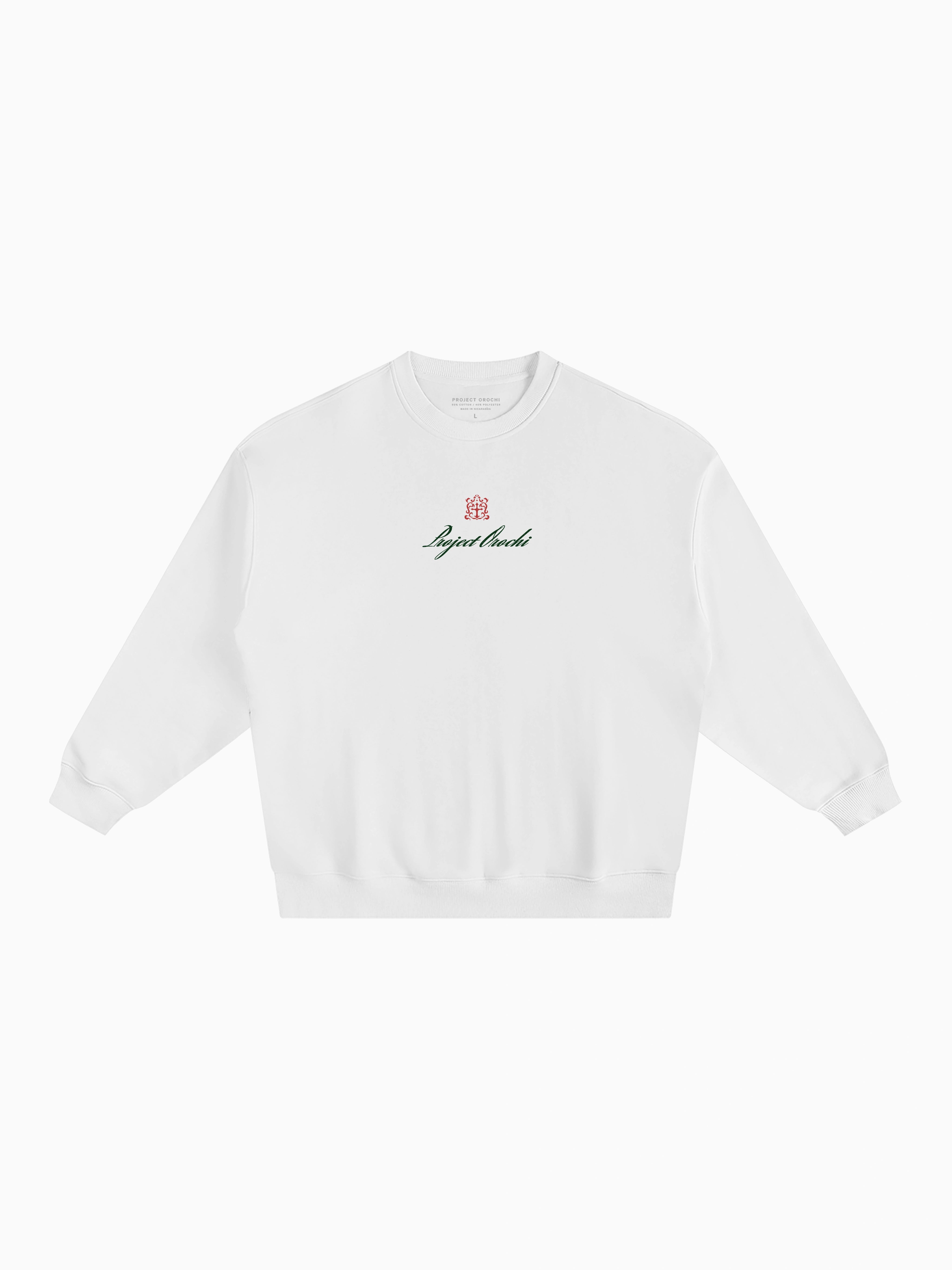 Belmont Hold Box Crewneck - White