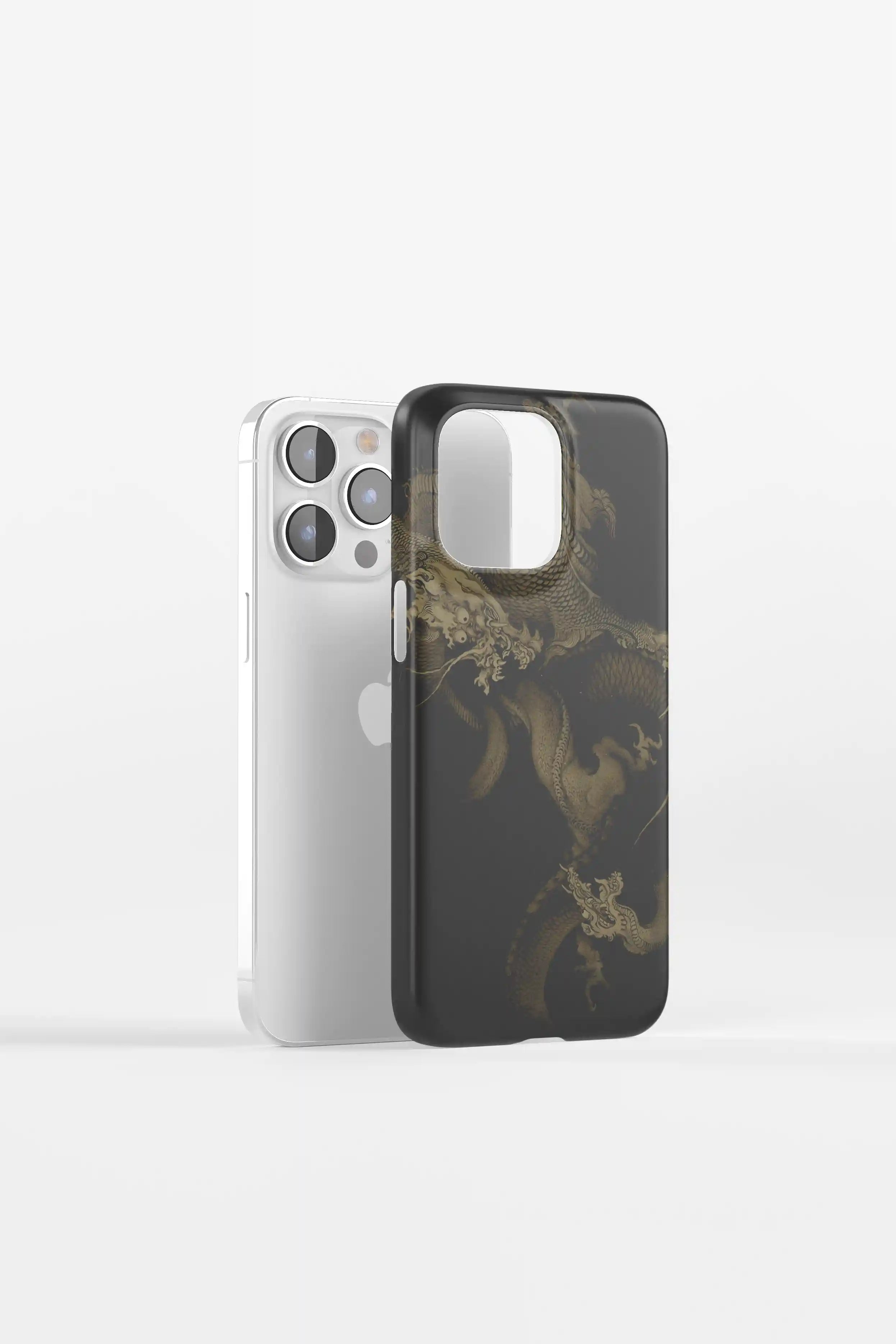 Dancing Dragons iPhone Case - Black