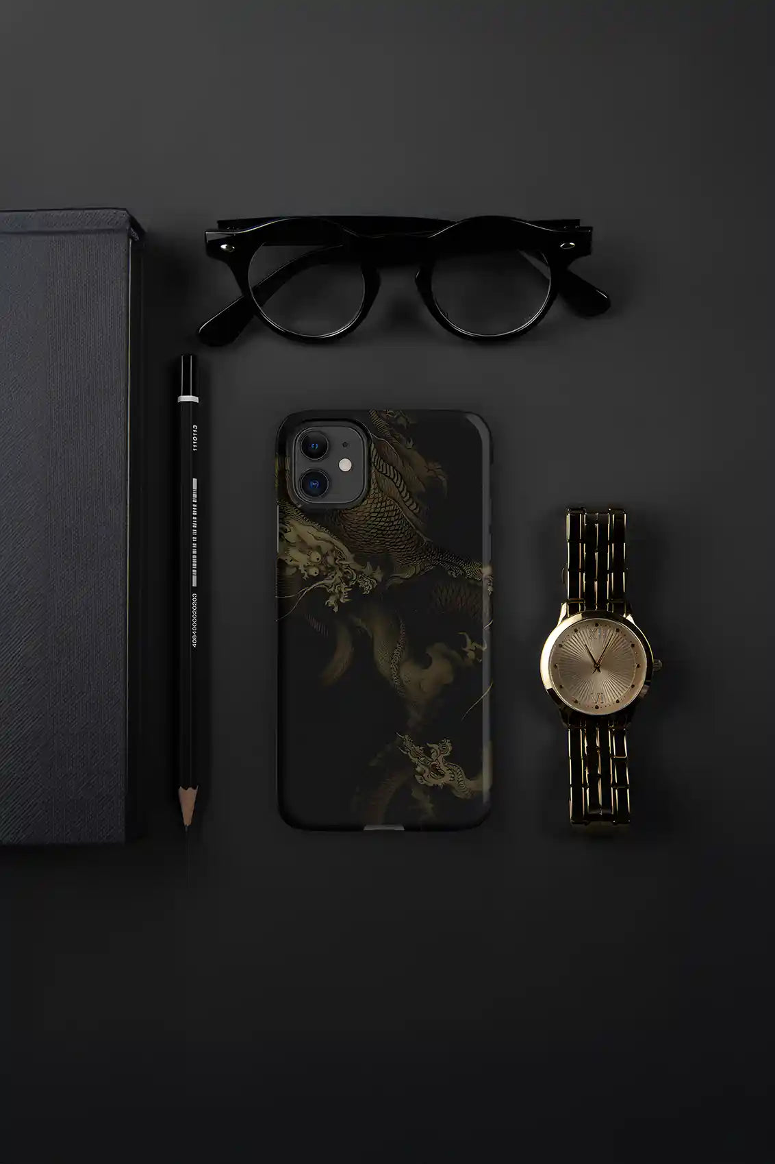 Dancing Dragons iPhone Case - Black