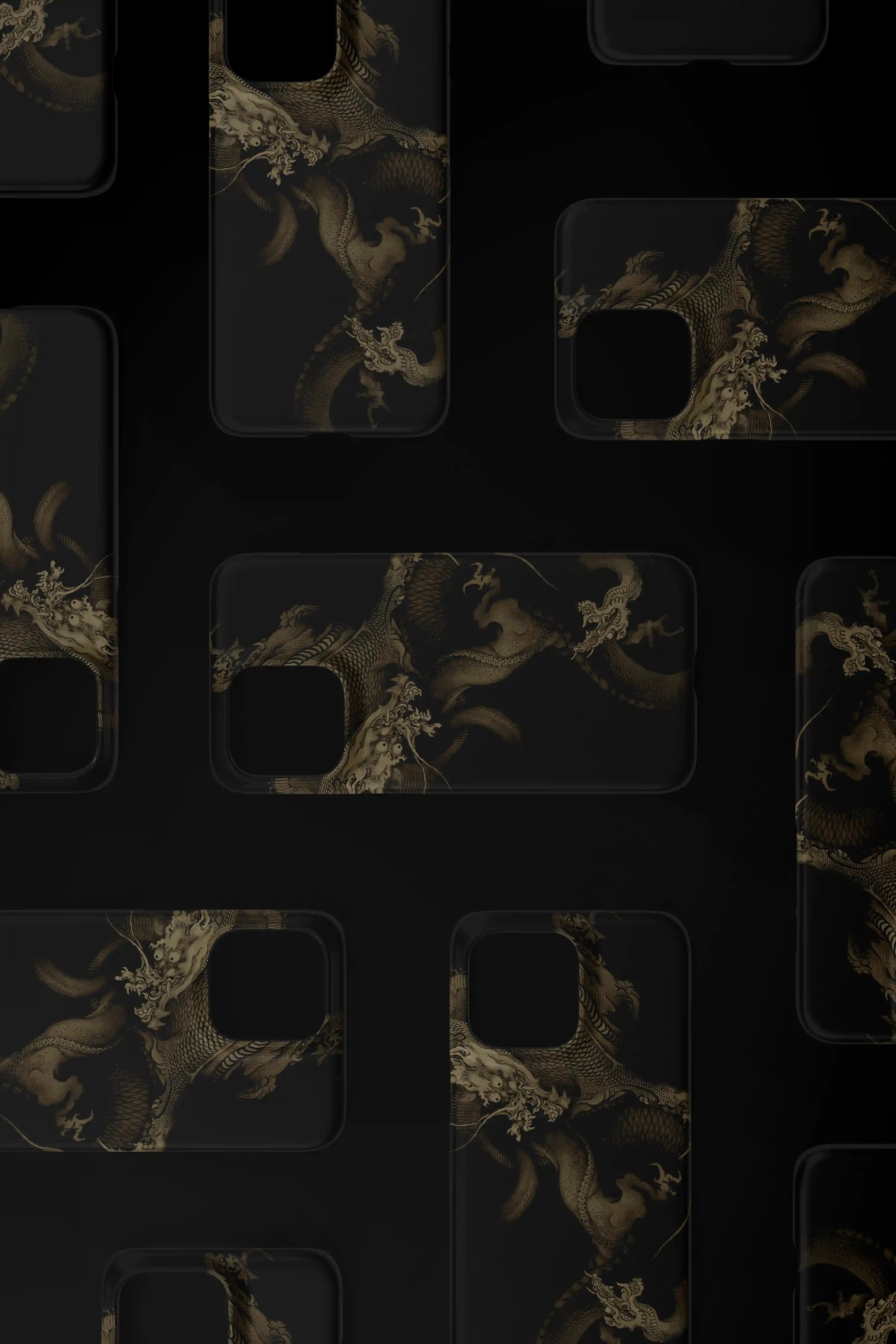 Dancing Dragons iPhone Case - Black