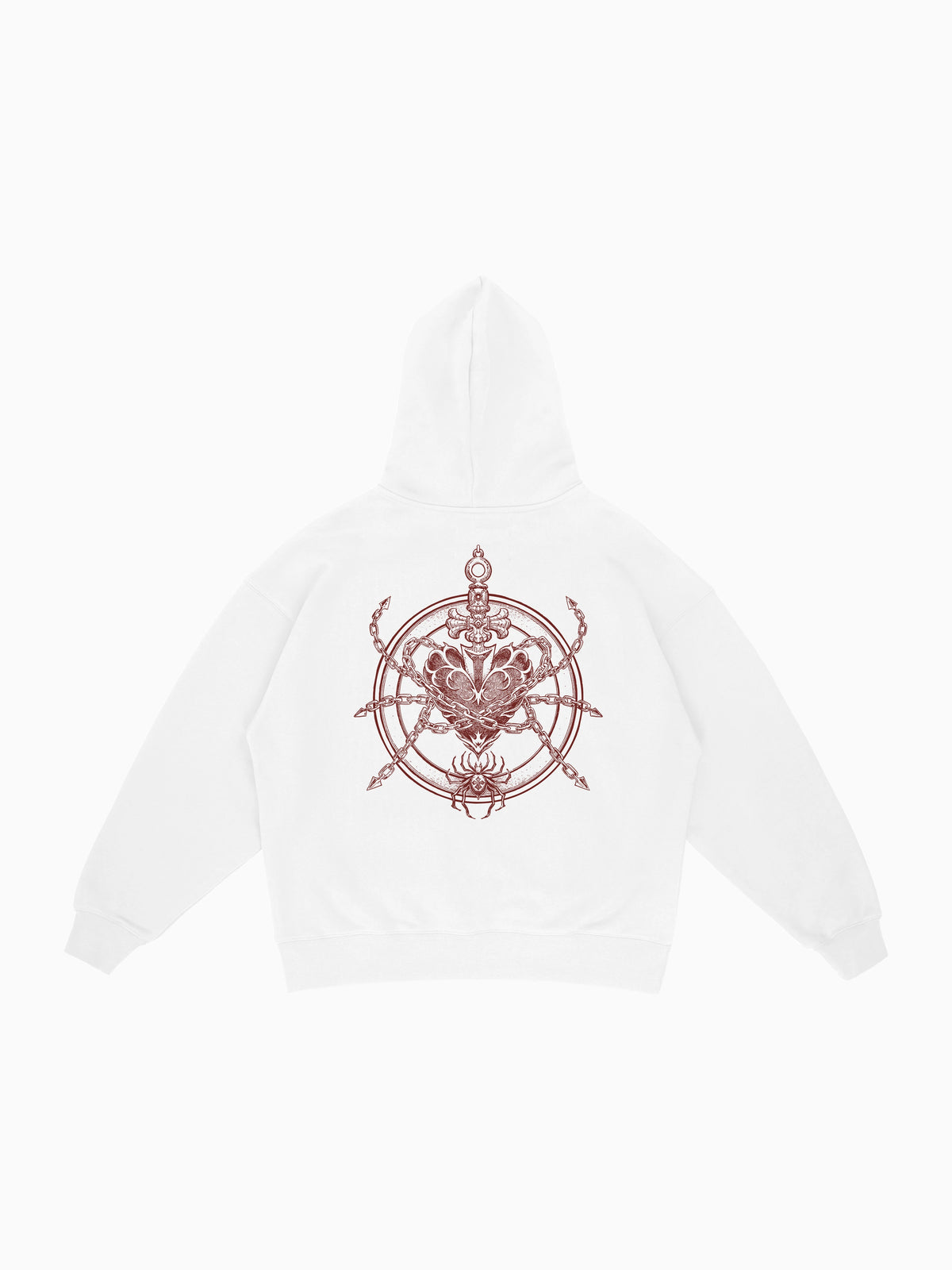 Kusari Hoodie - White (back mockup)