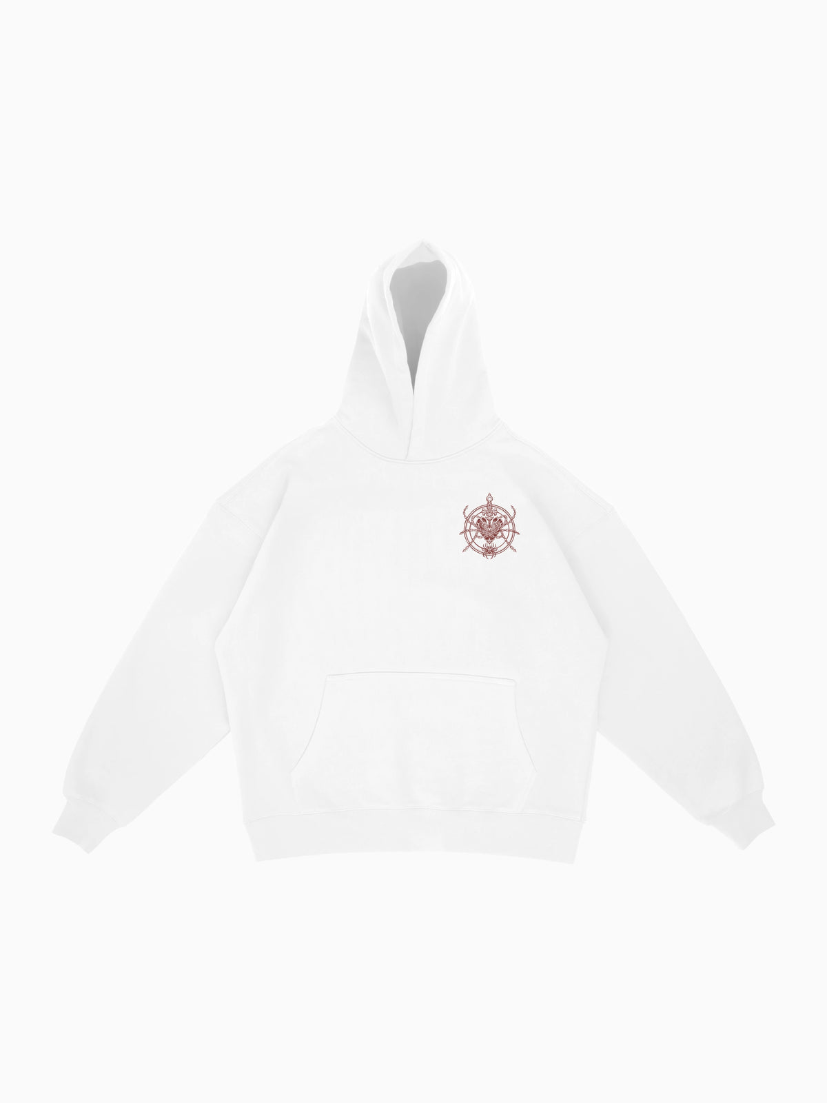 Kusari Hoodie - White (front mockup)