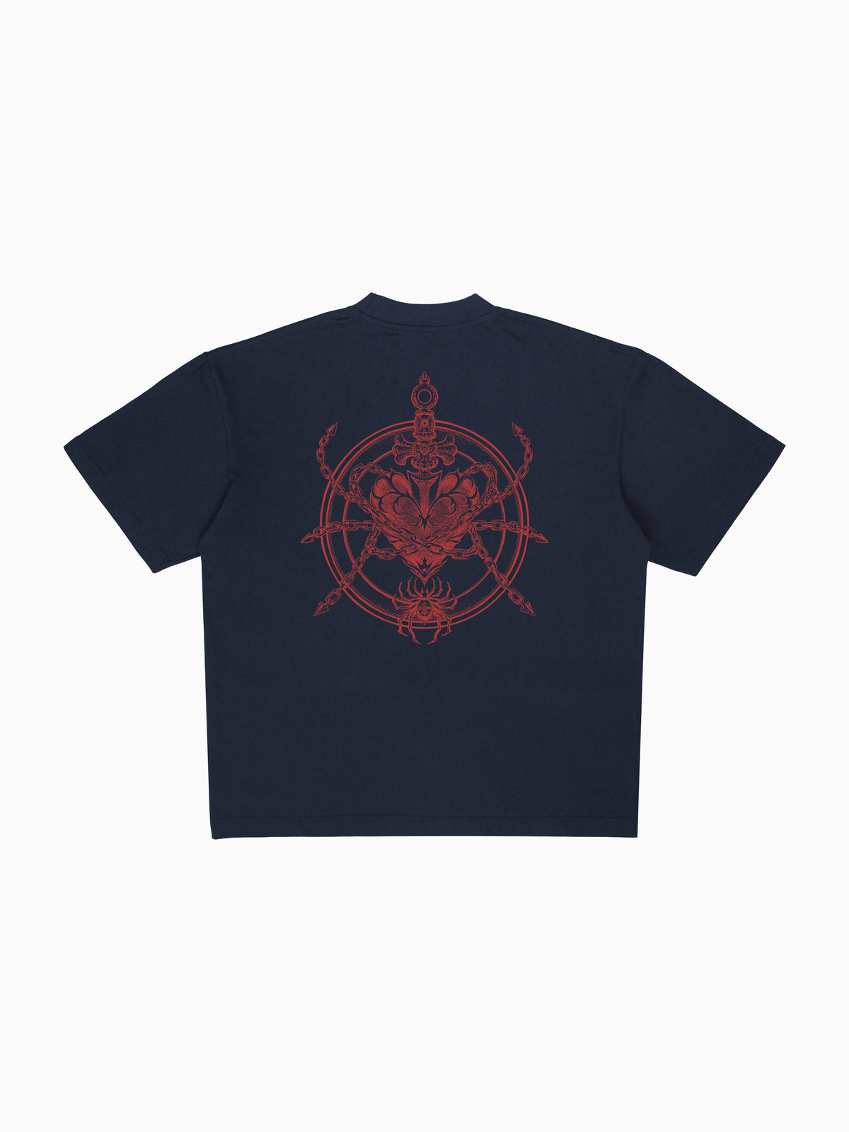 Kusari Tee - Navy (back mockup)