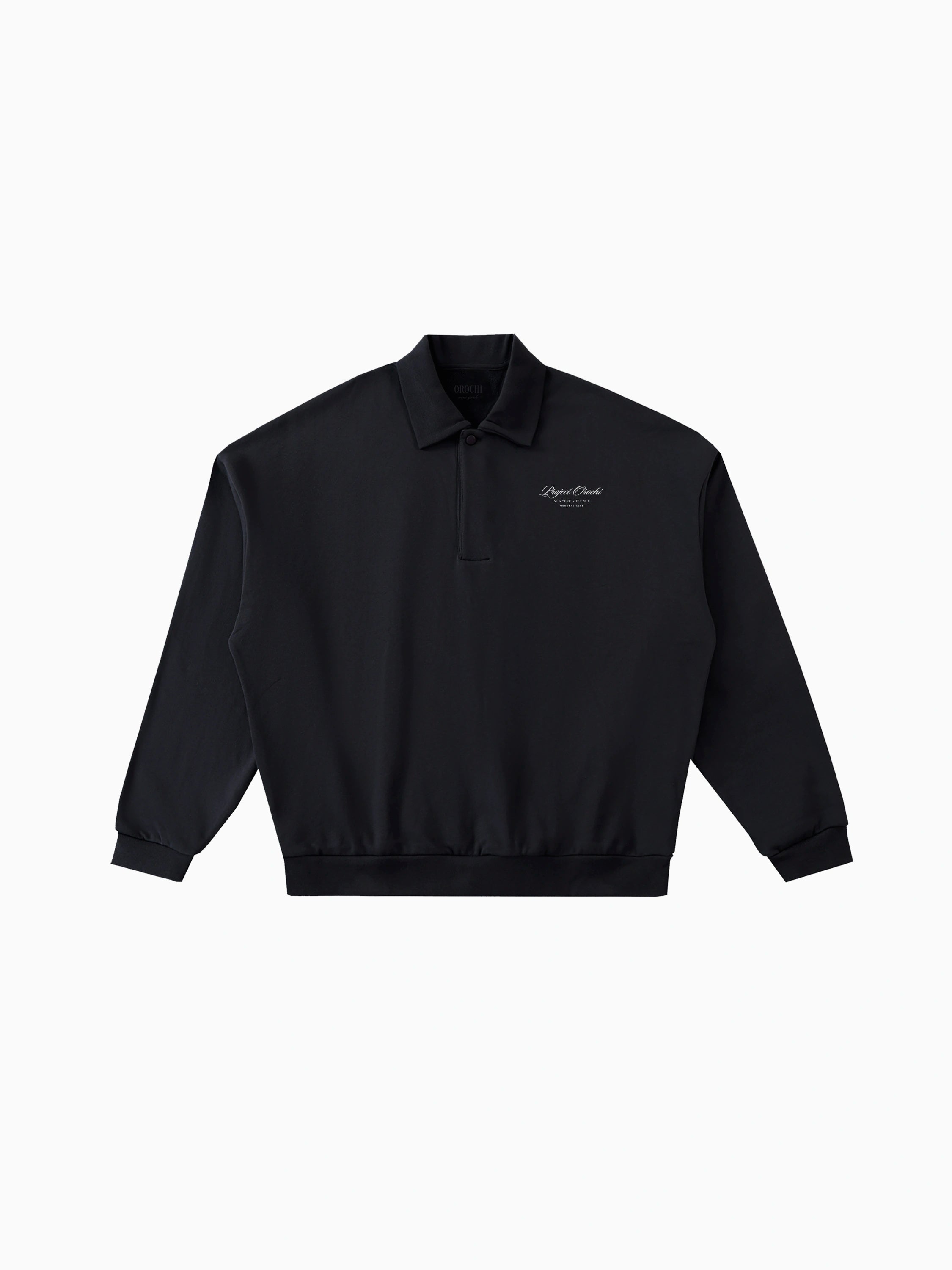 Members Club Polo Sweatershirt - Black