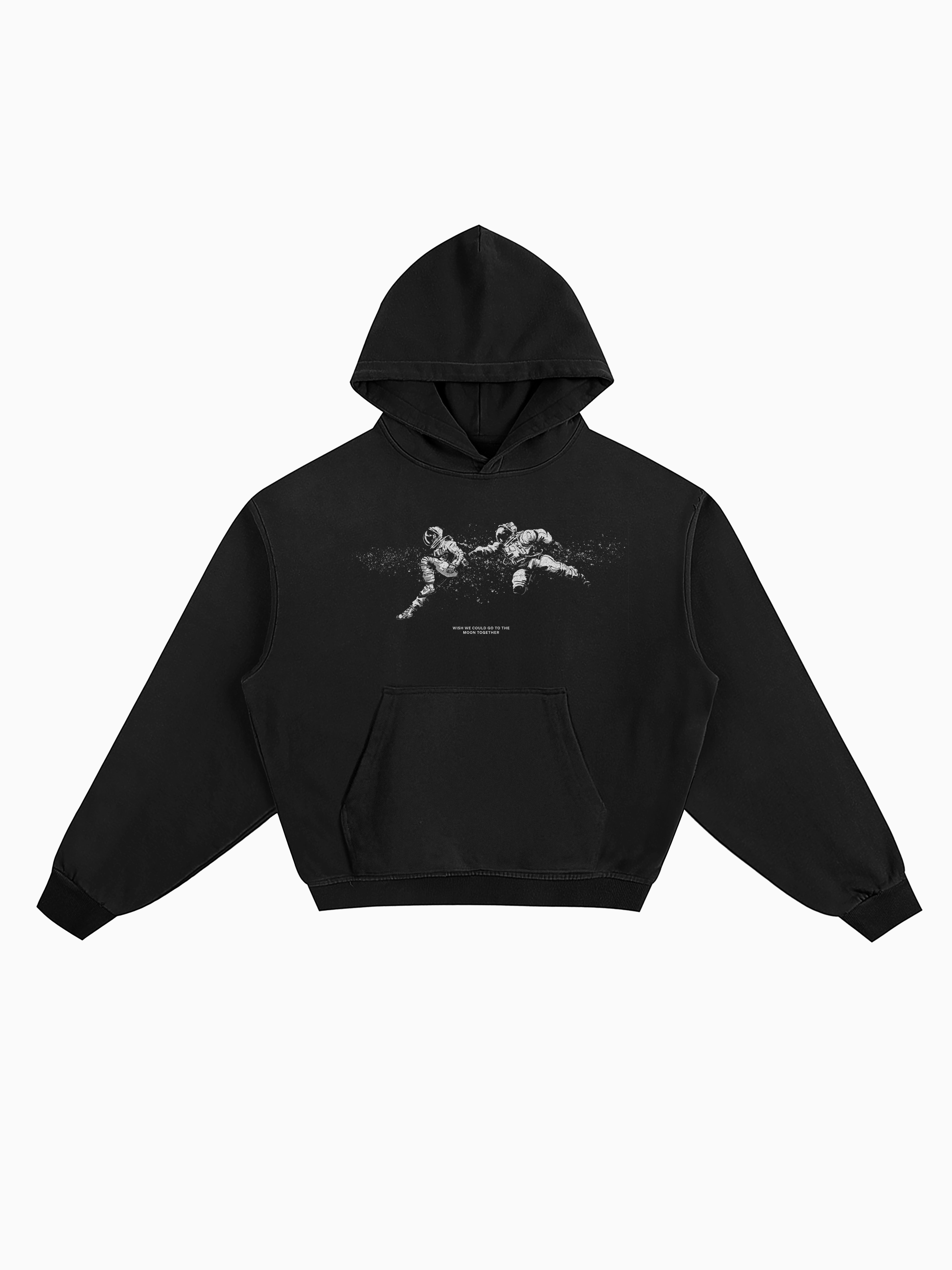 Moon Bound Box Hoodie - Black
