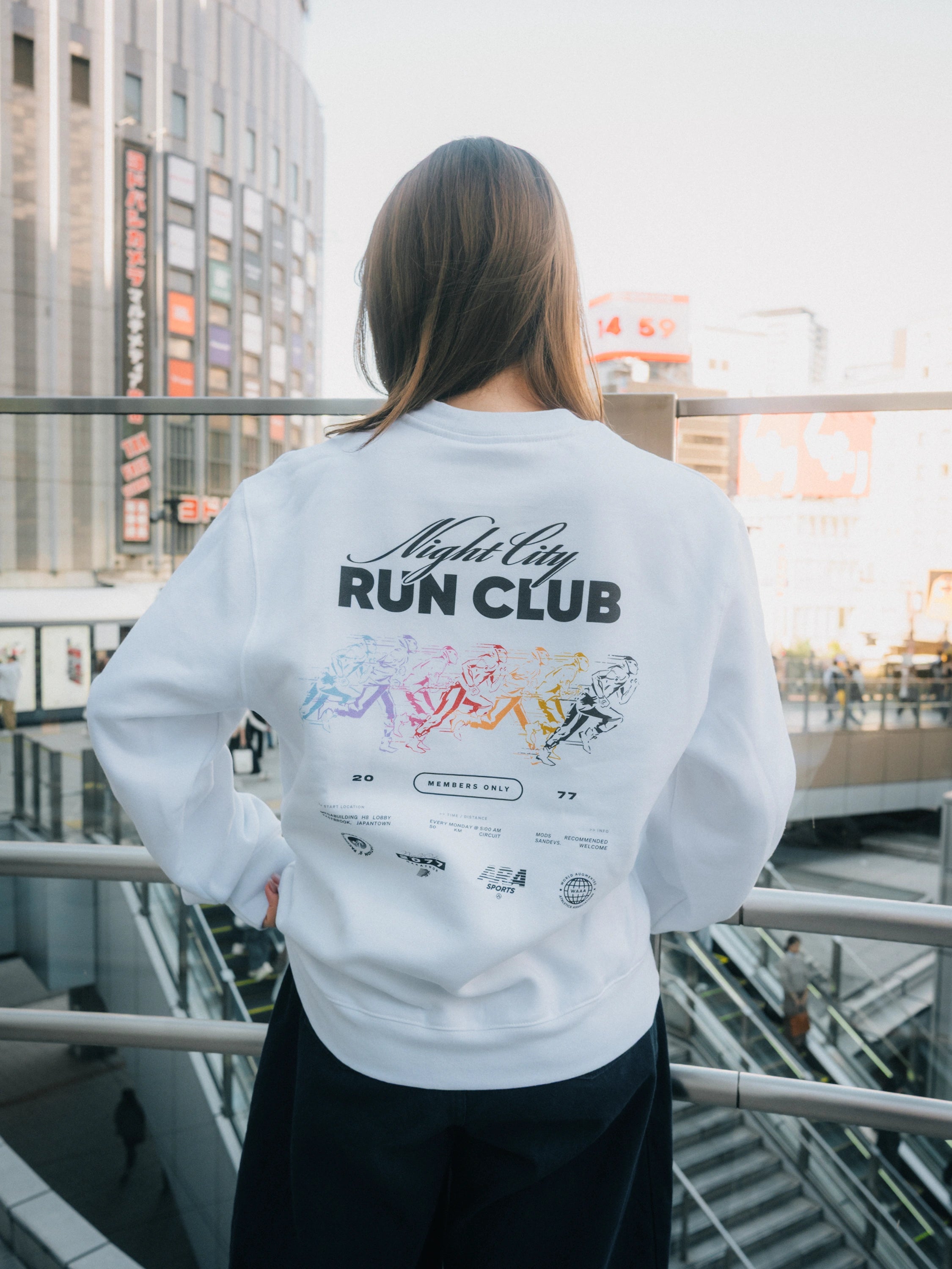 Run Club Box Crewneck - White