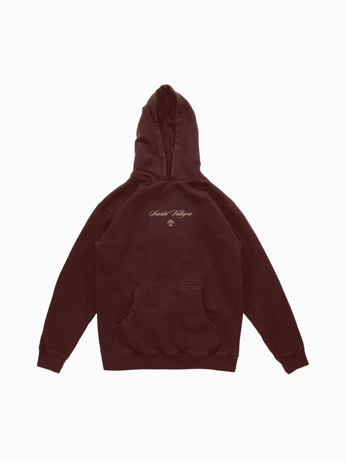 Scarlet Valkyrie Hoodie - Maroon (front mockup)