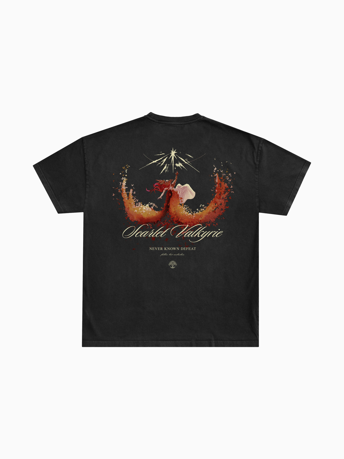 Scarlet Valkyrie Tee - Black (back mockup)