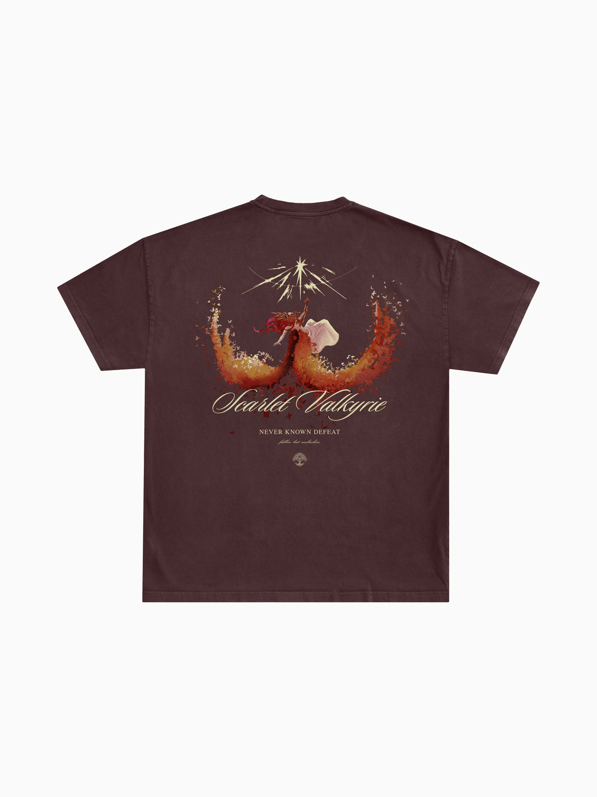 Scarlet Valkyrie Tee - Maroon (back mockup)