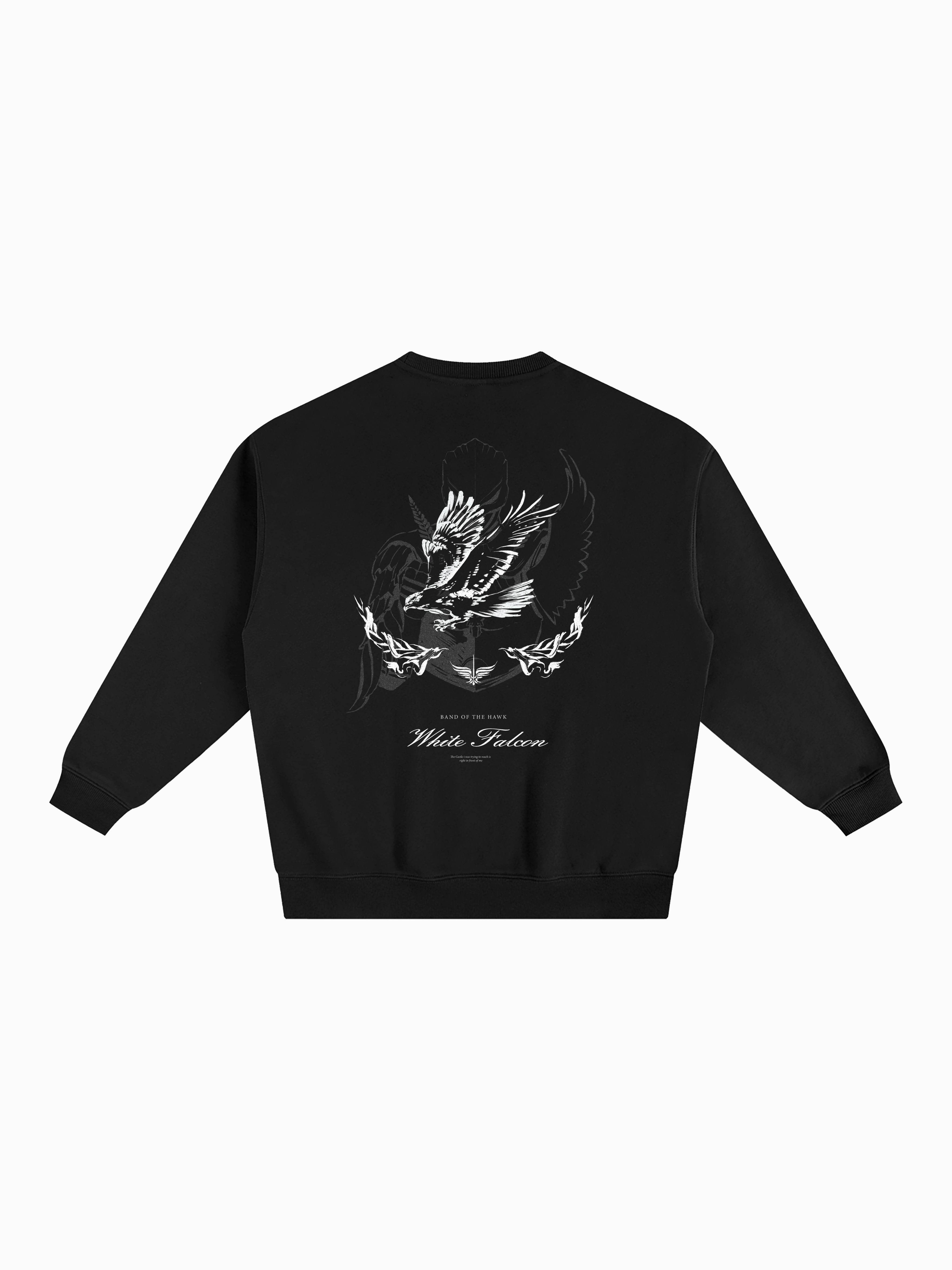 White Falcon Box Crewneck - Black