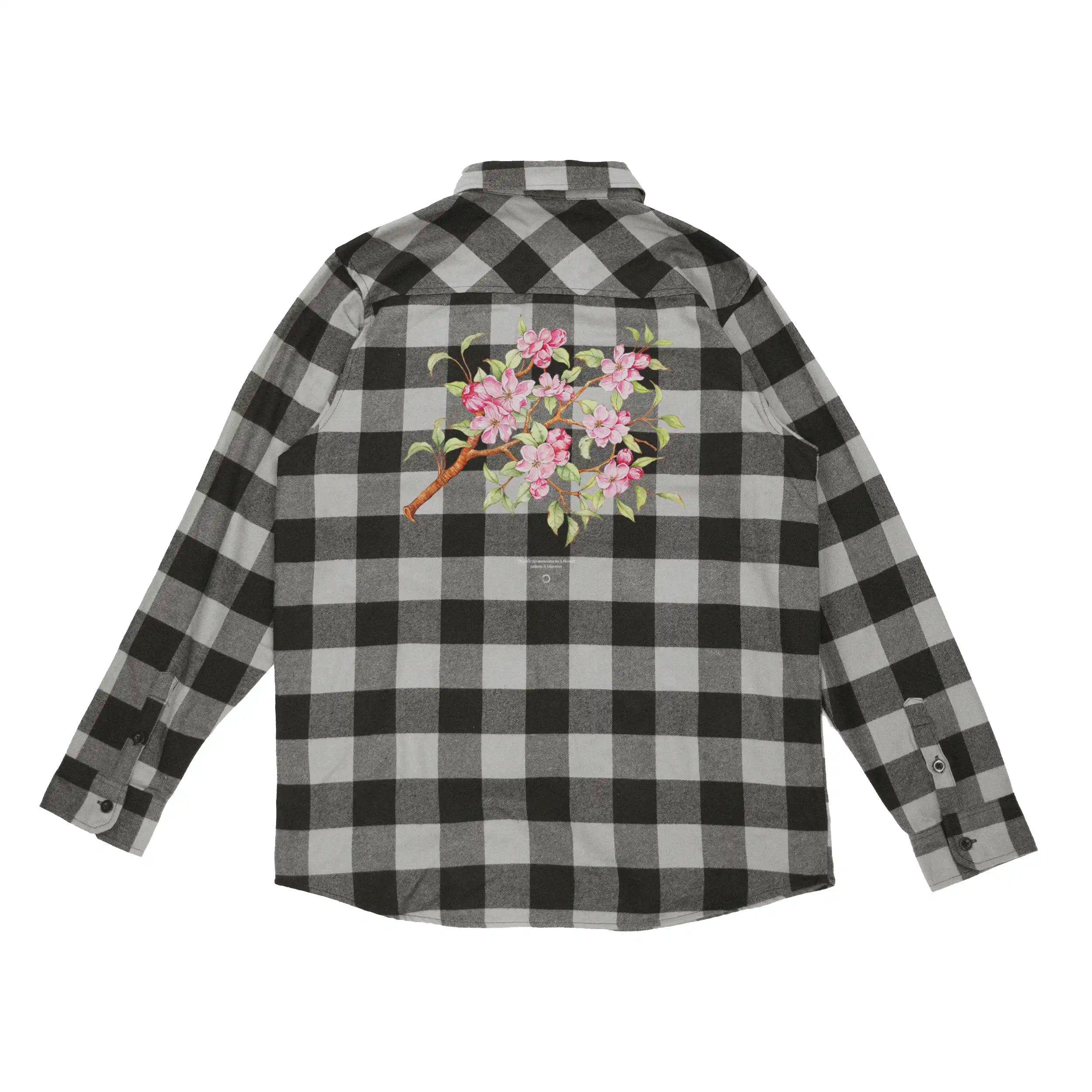 Apple Blossom Checkered Flannel - White