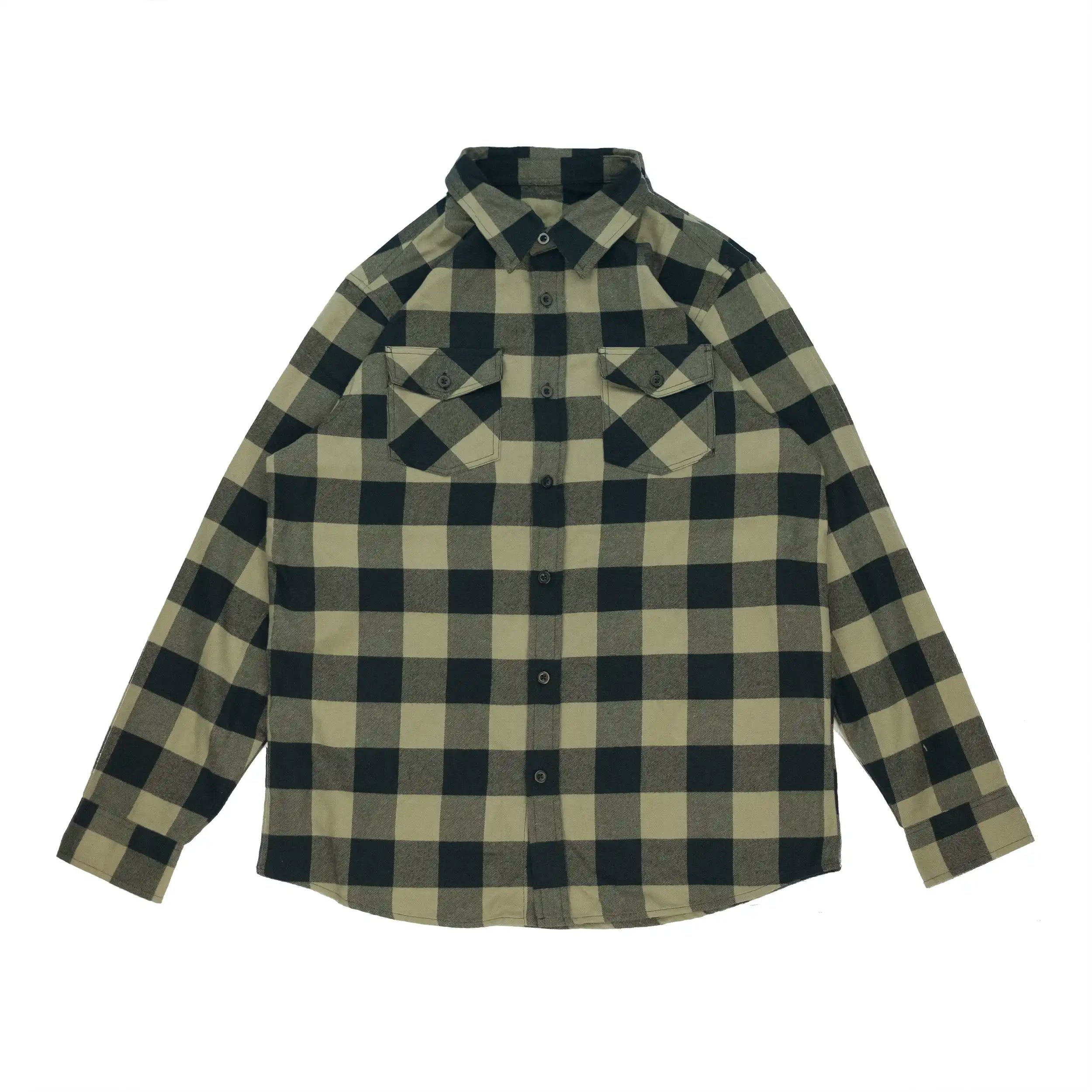 Apple Blossom Checkered Flannel - Olive