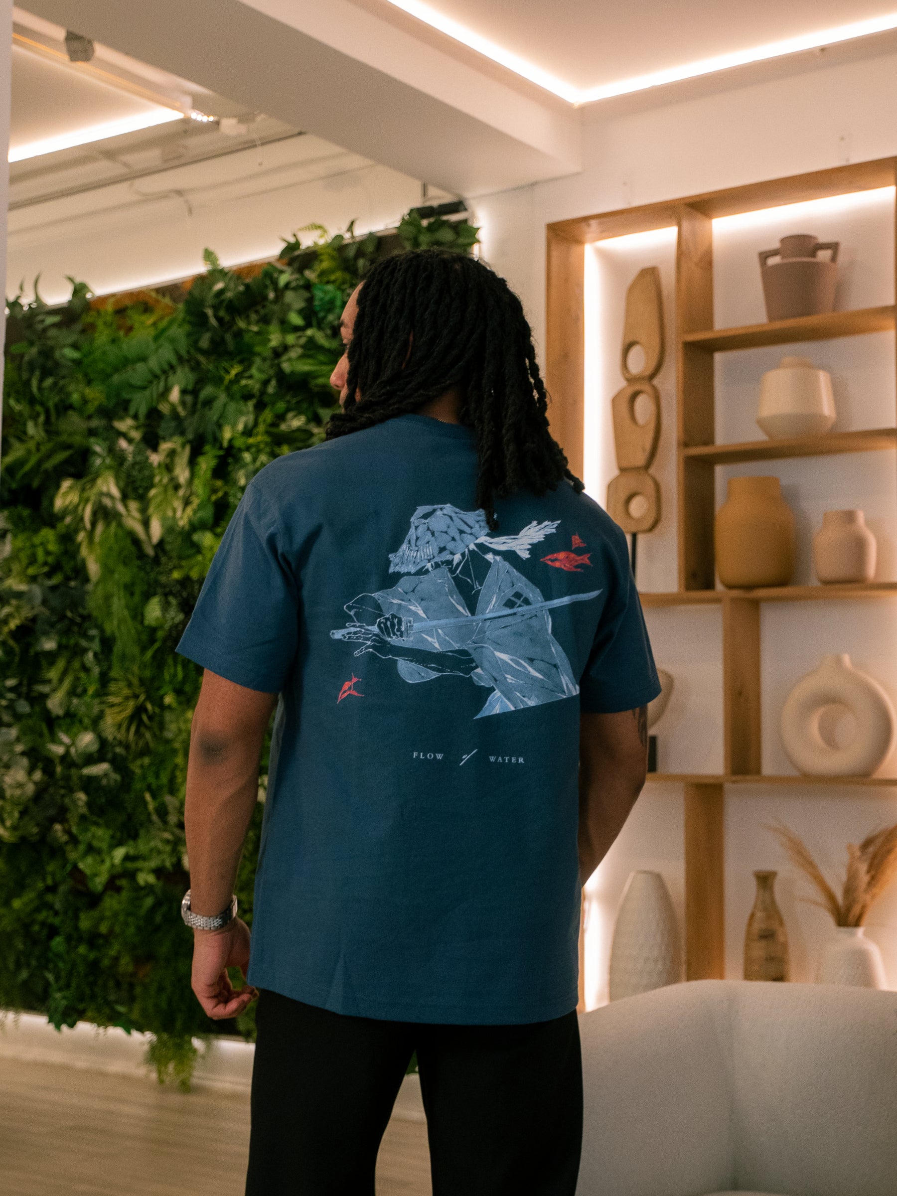 Flow of Water Box Tee - Slate