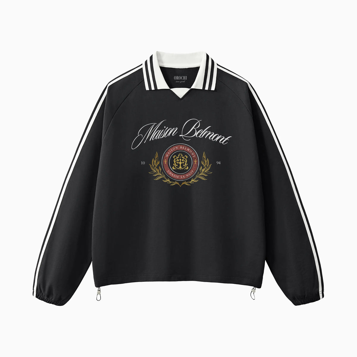 Belmont Lapel Sweater Polo - Black