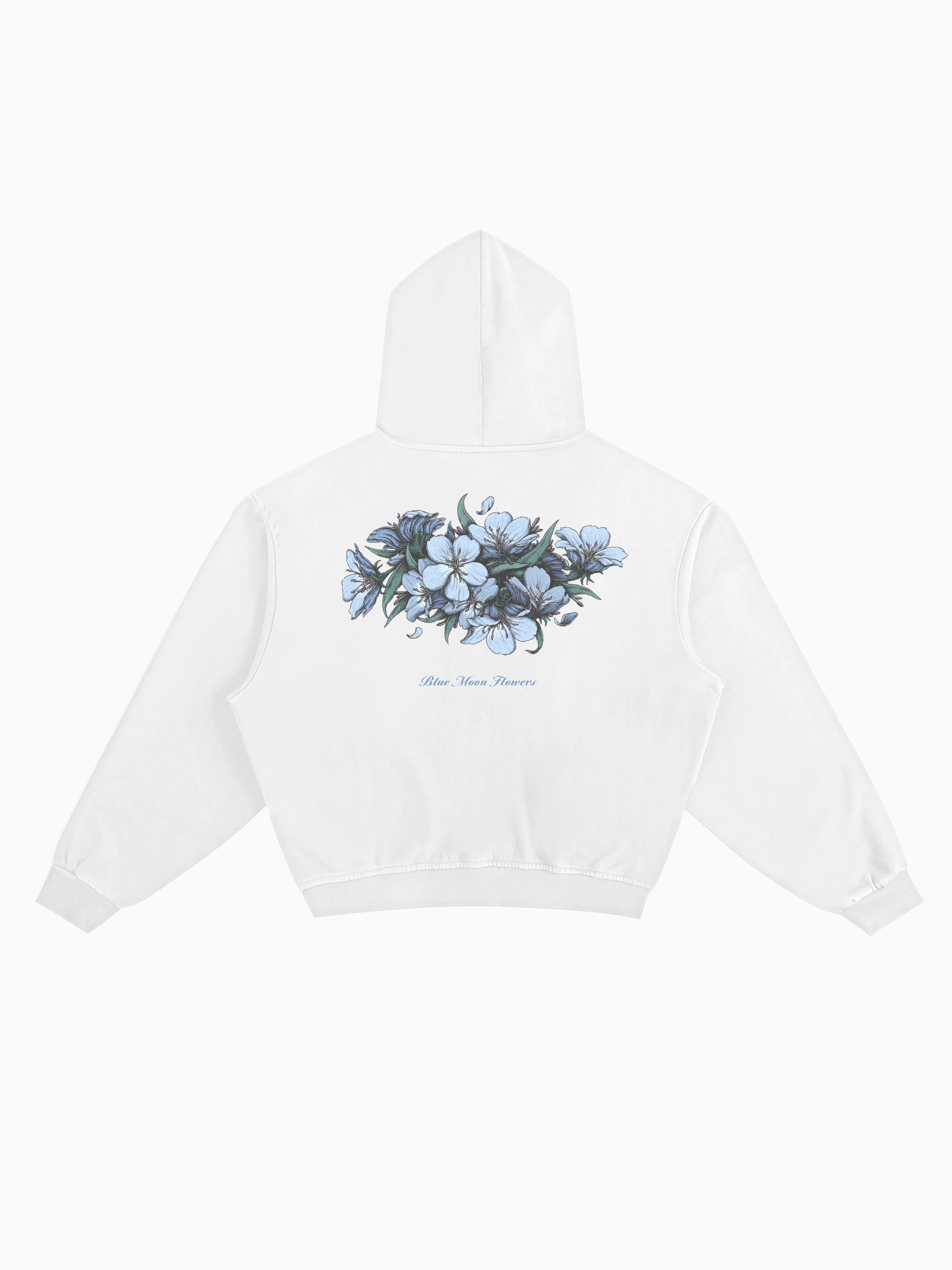 Blue Moon Flowers Hoodie - White