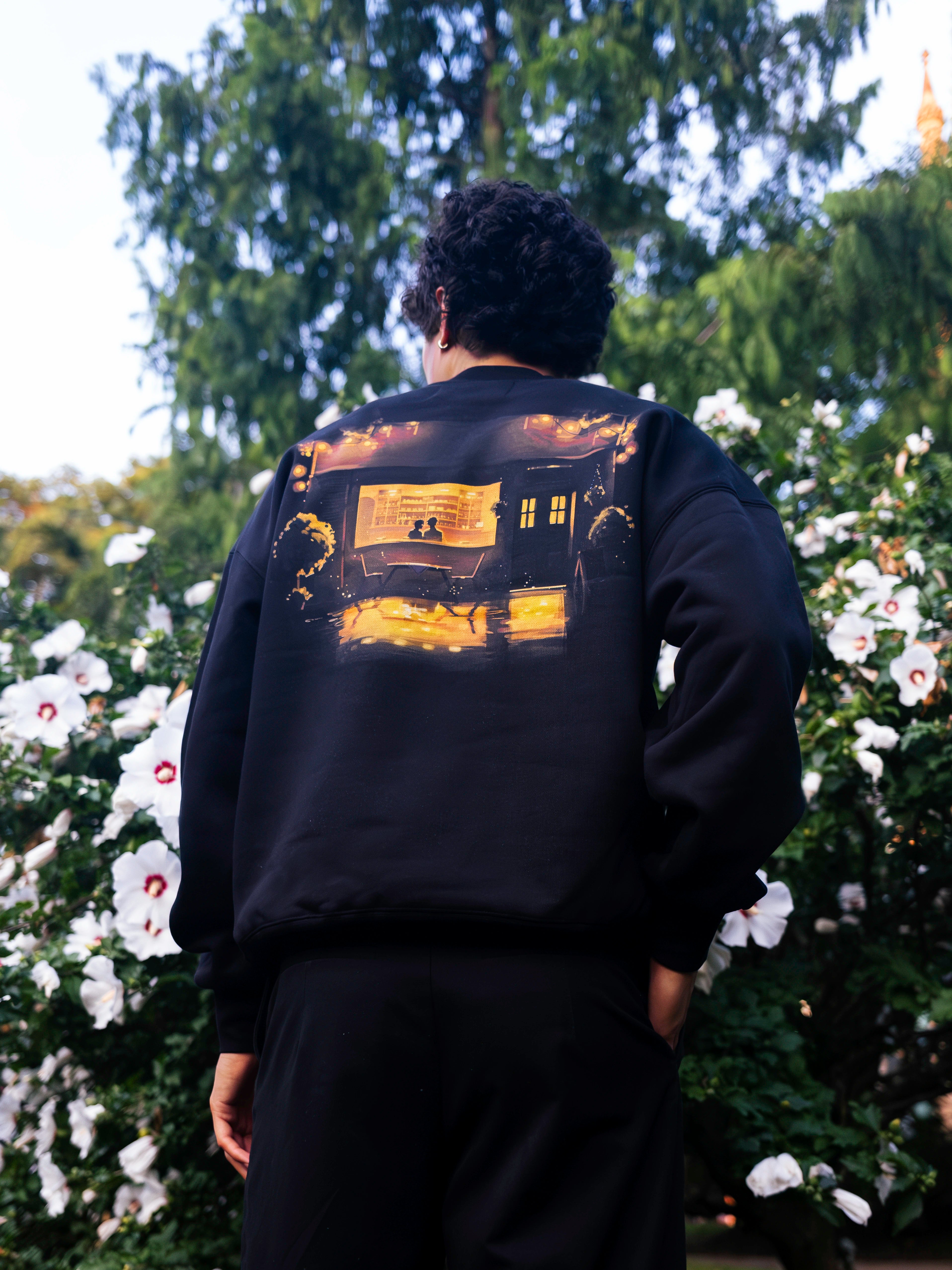Cafe Box Crewneck - Black