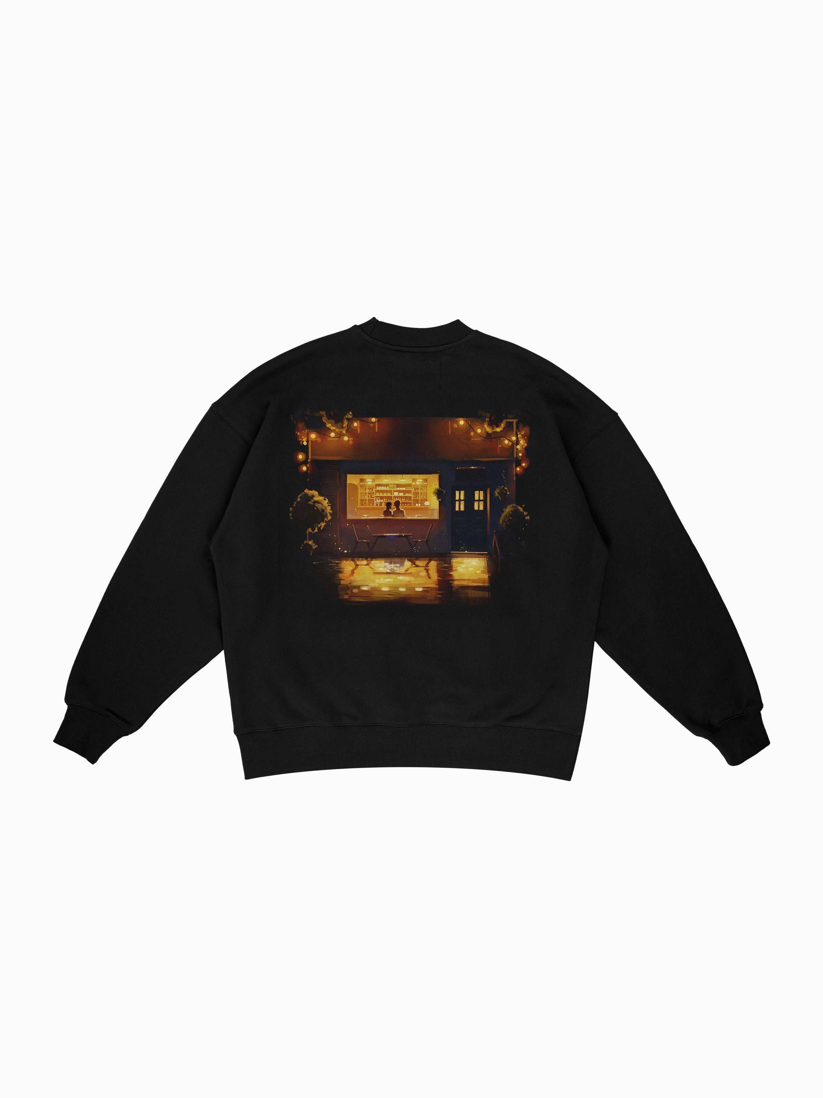 Cafe Box Crewneck - Black