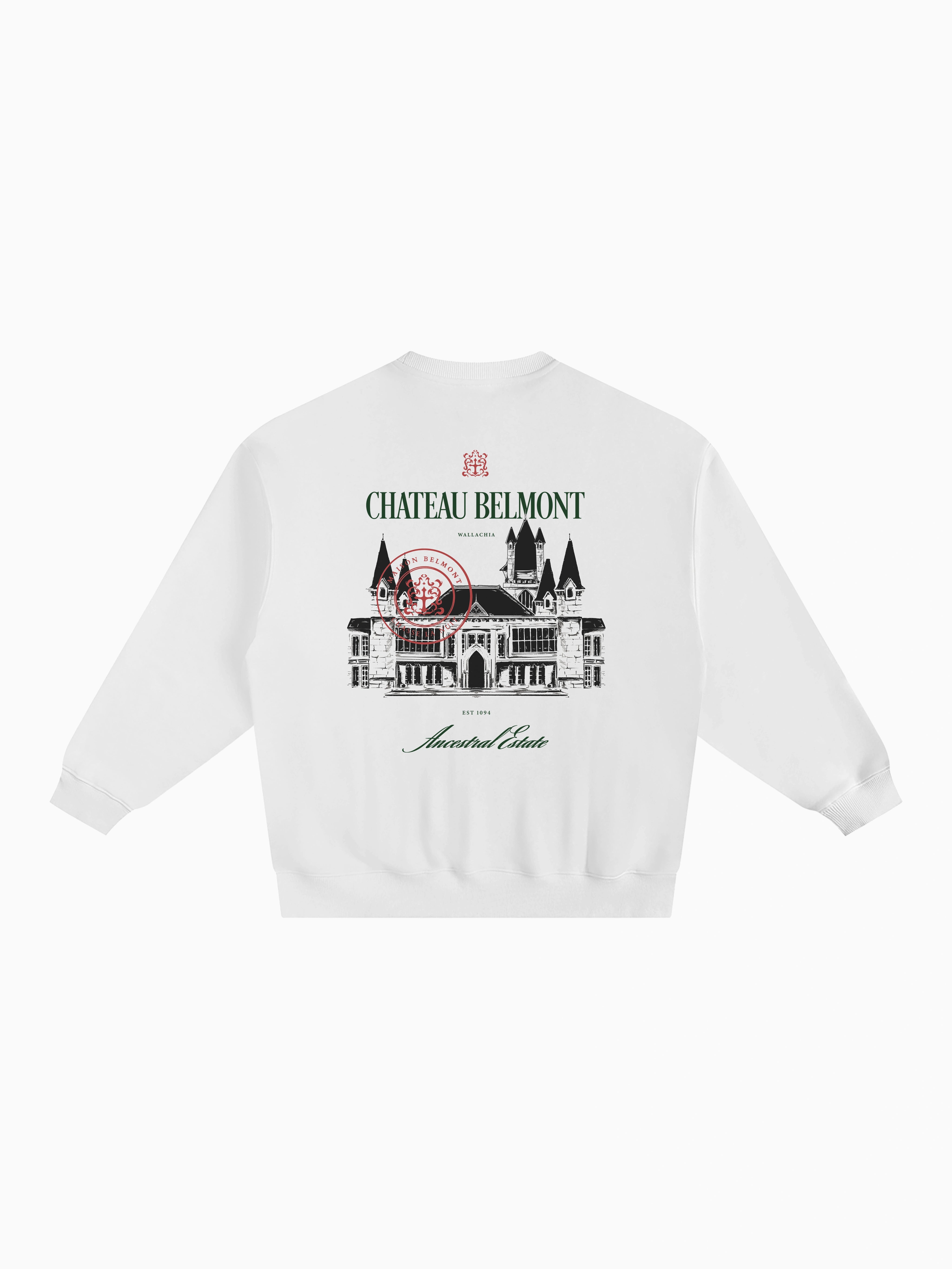 Belmont Hold Box Crewneck - White