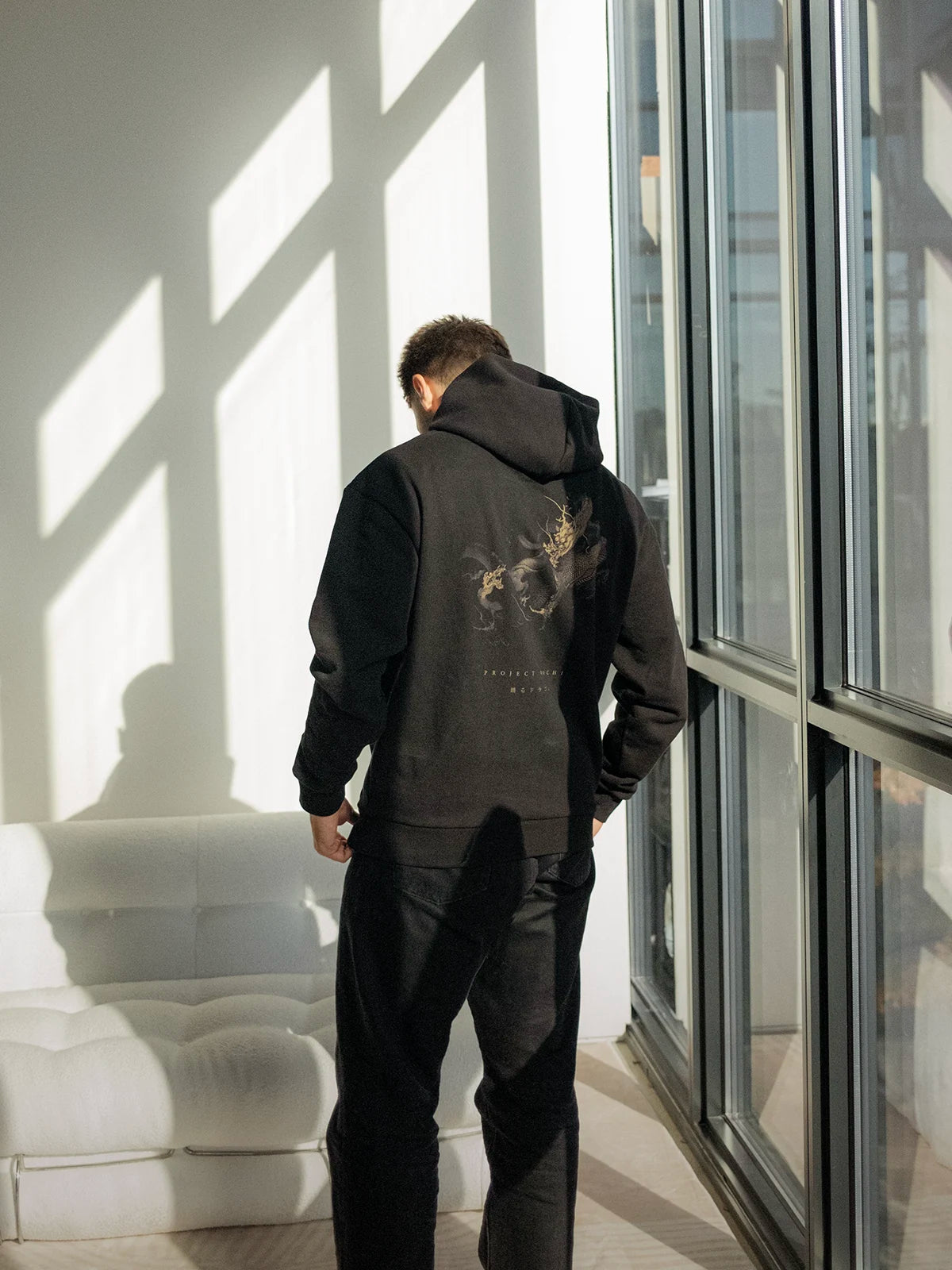 Dancing Dragons Box Hoodie - Black