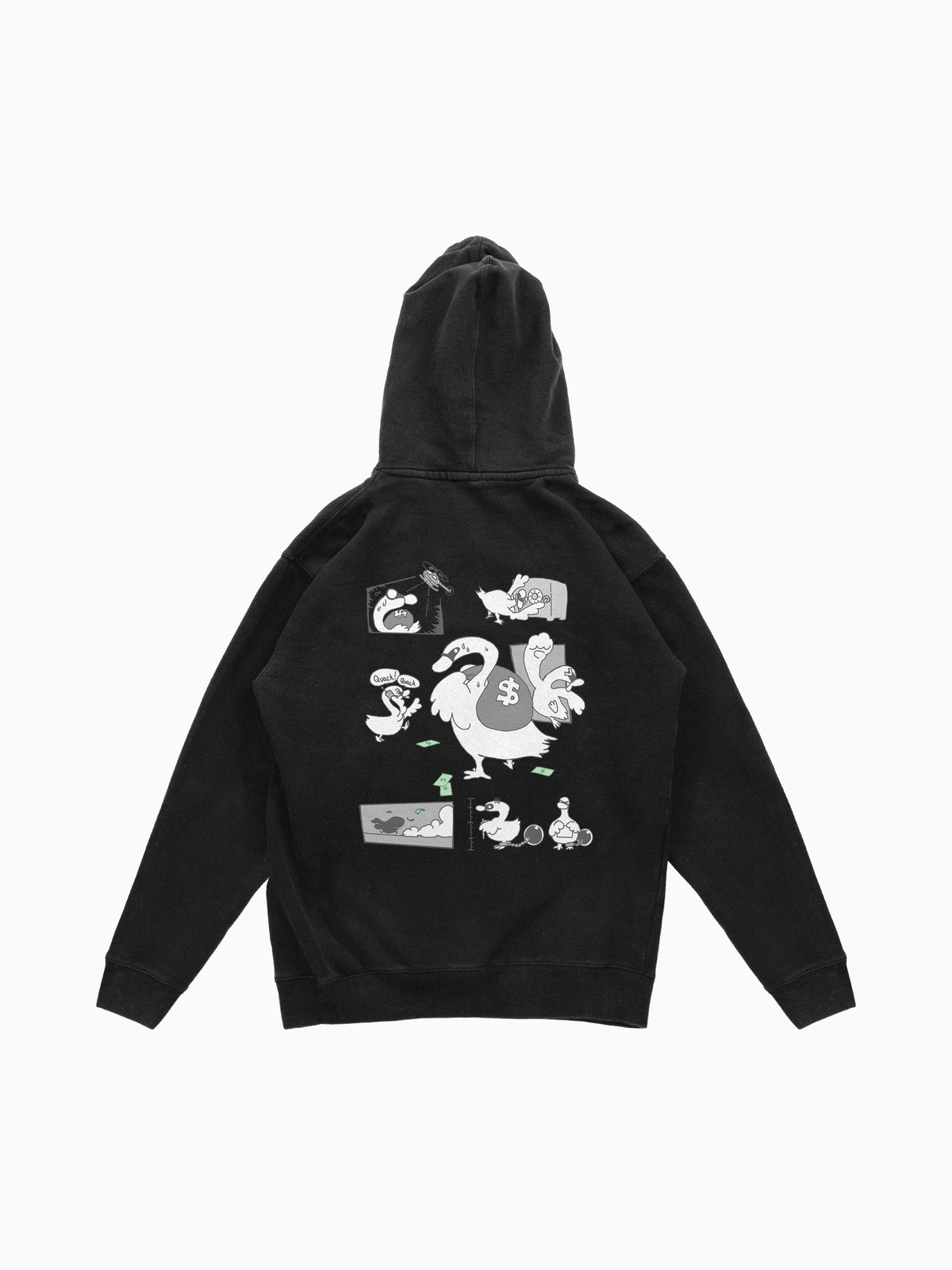 Evening Swan Hoodie - Black (back mockup)