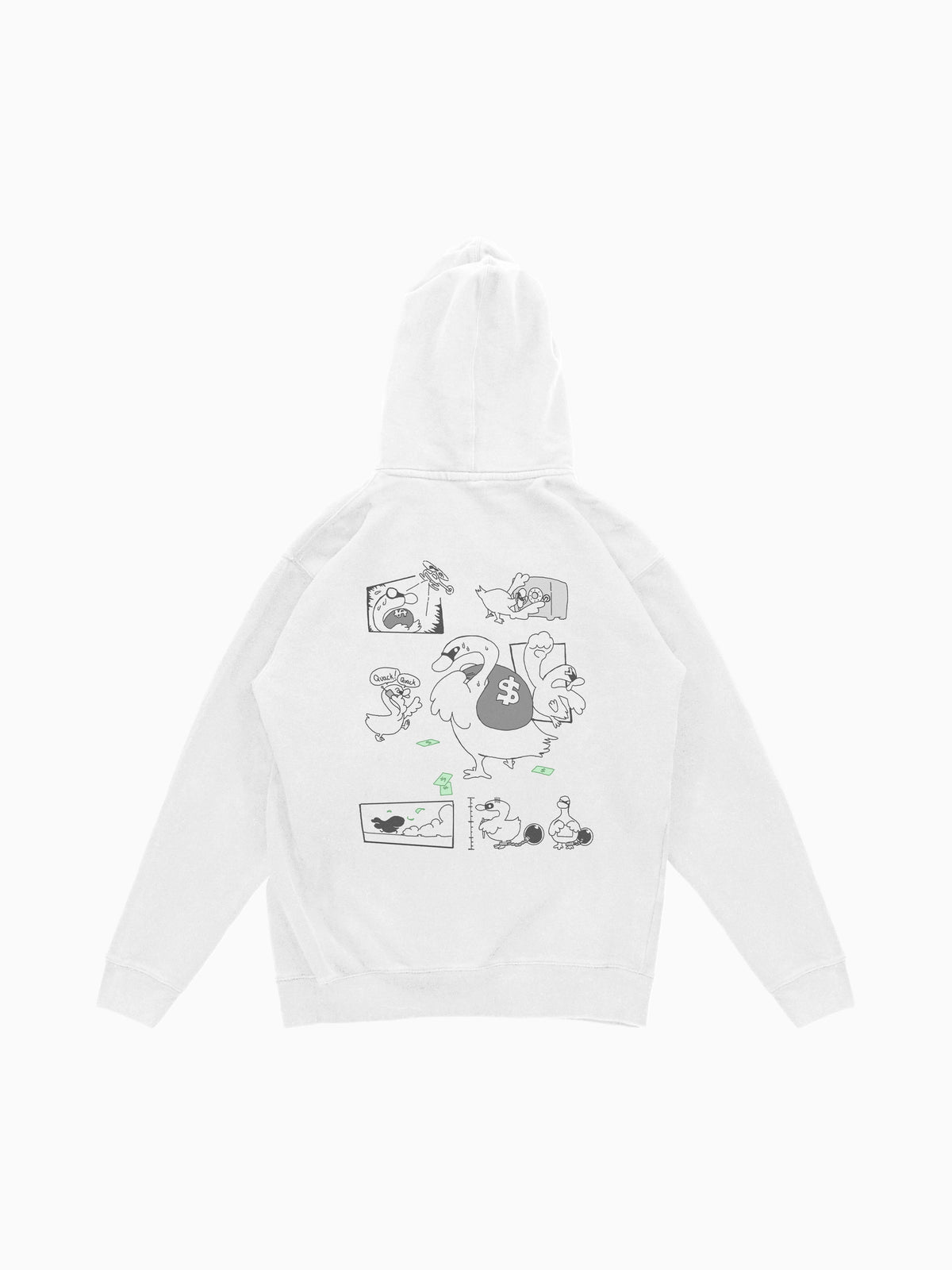 Evening Swan Hoodie - White (back mockup)