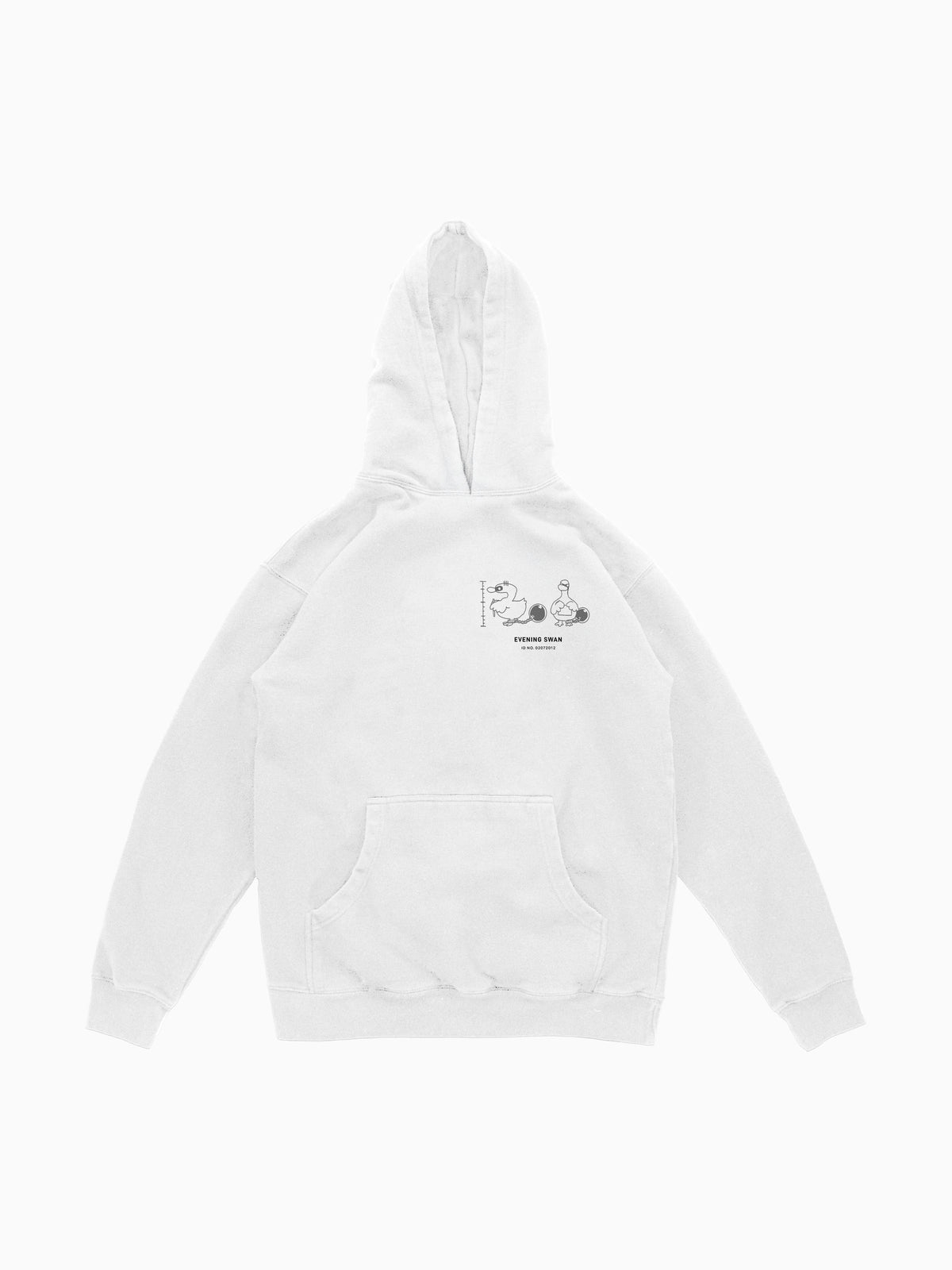 Evening Swan Hoodie - White (front mockup)