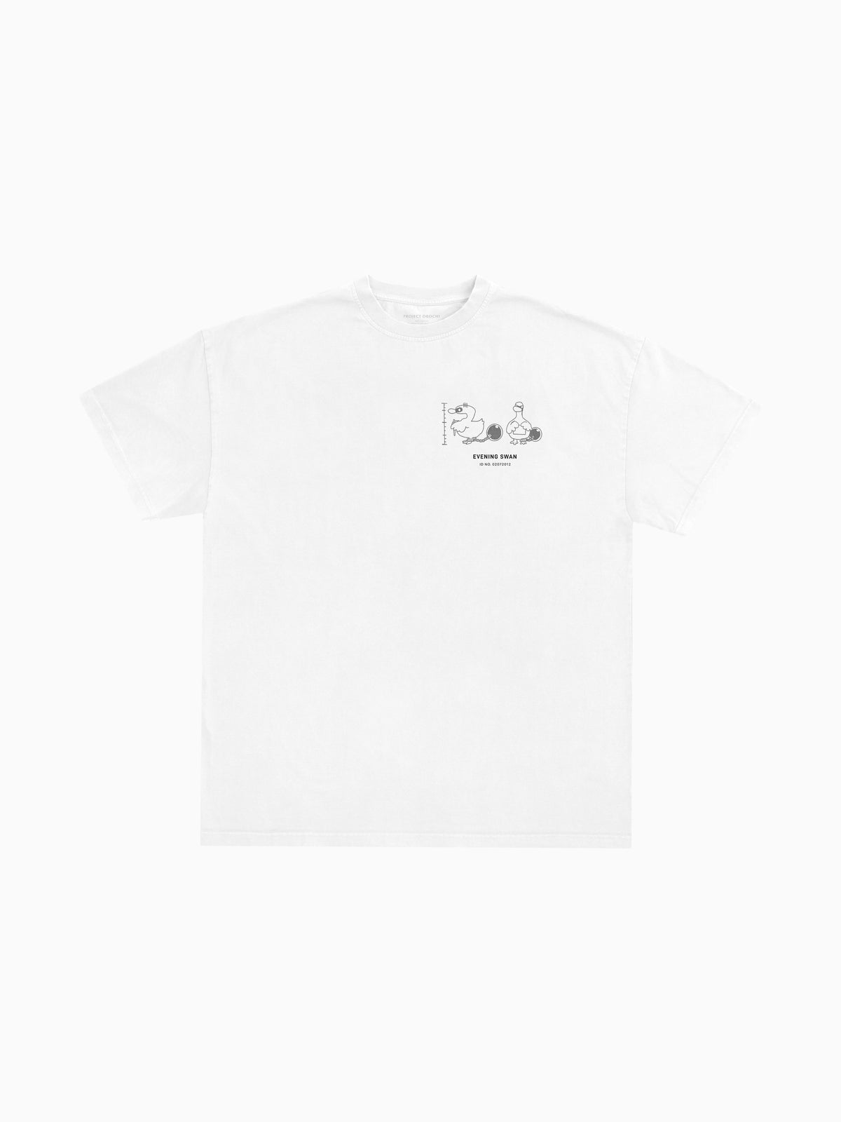 Evening Swan Tee - White (front mockup)