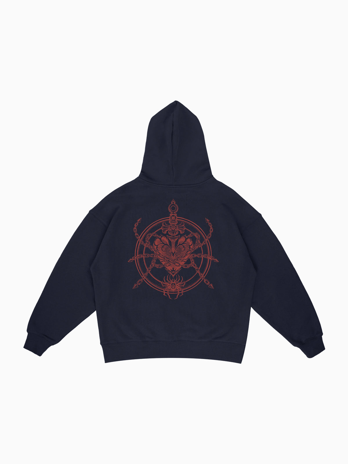 Kusari Hoodie - Navy (back mockup)