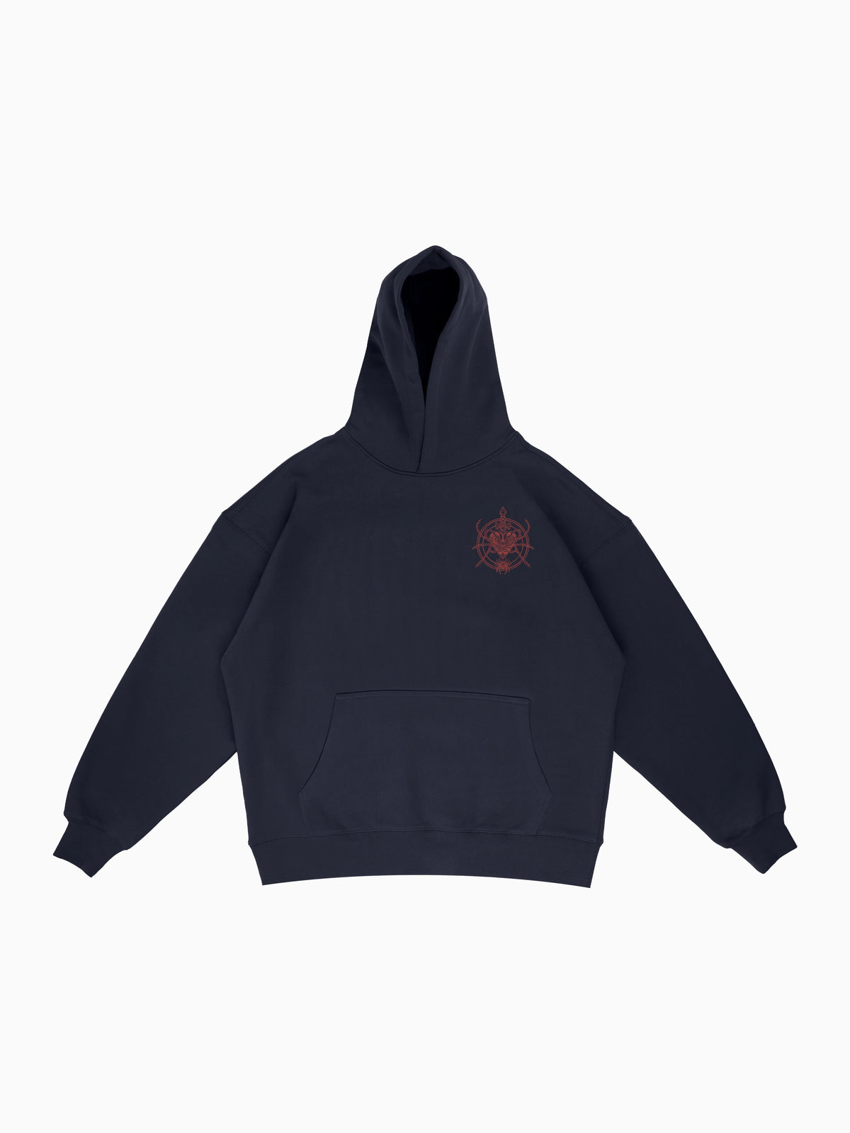 Kusari Hoodie - Navy (front mockup)