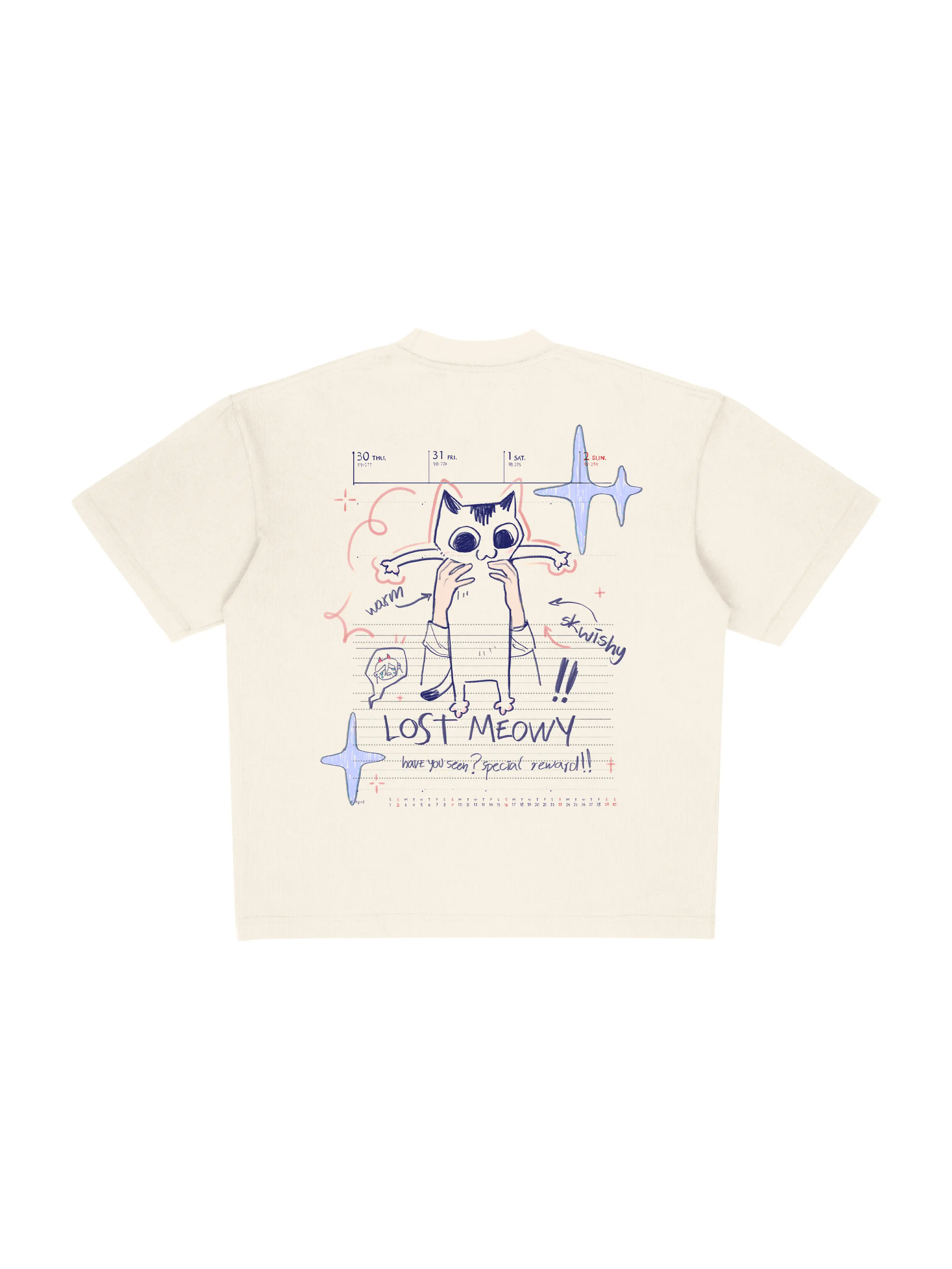 Lost Cat Tee -  Natural