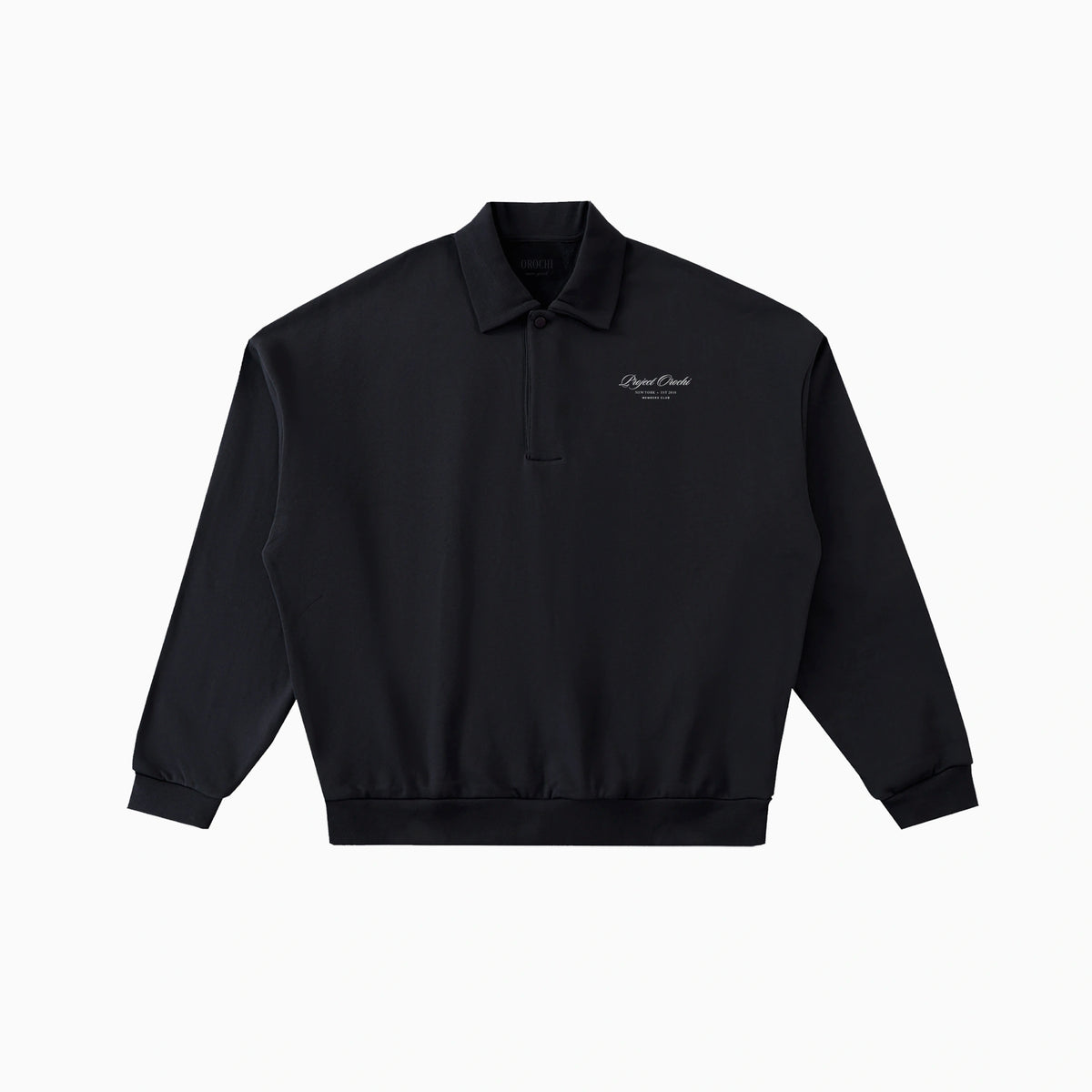 Members Club Polo Sweatershirt - Black Members Club Polo Sweatershirt - Black