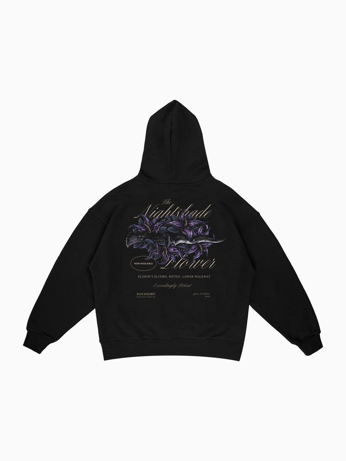 Nightshade Hoodie - Black (back mockup)