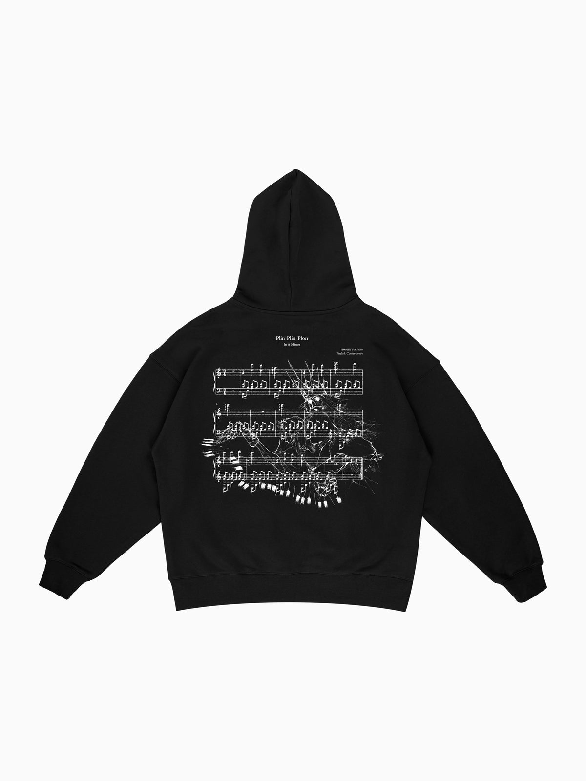 Plin Plon Hoodie - Black (back mockup)