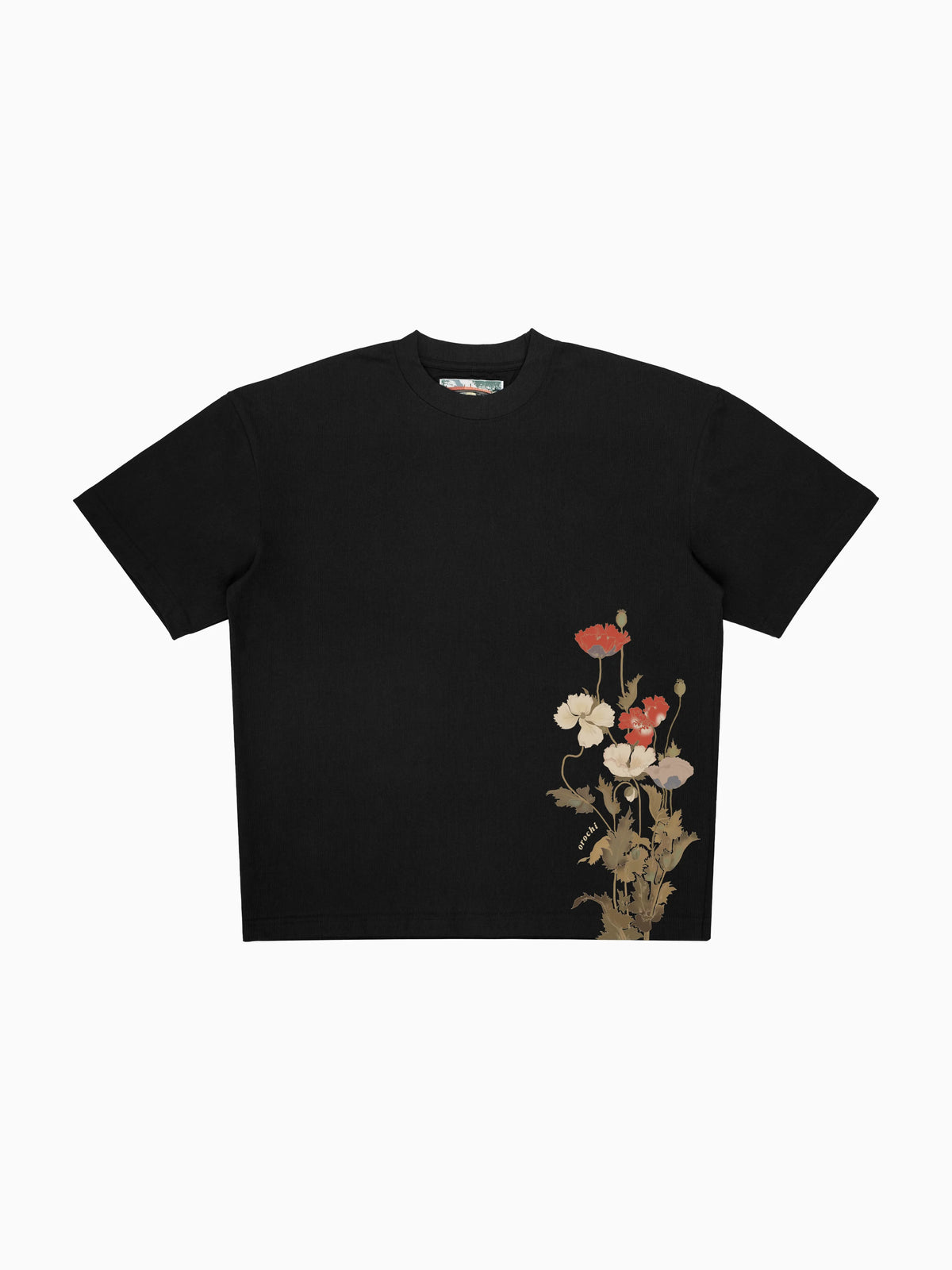 Poppy Tee - Black (front mockup)