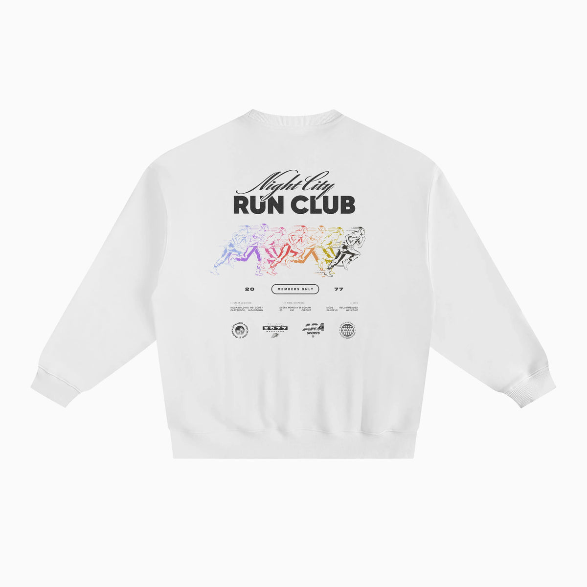 Run Club Box Crewneck - White