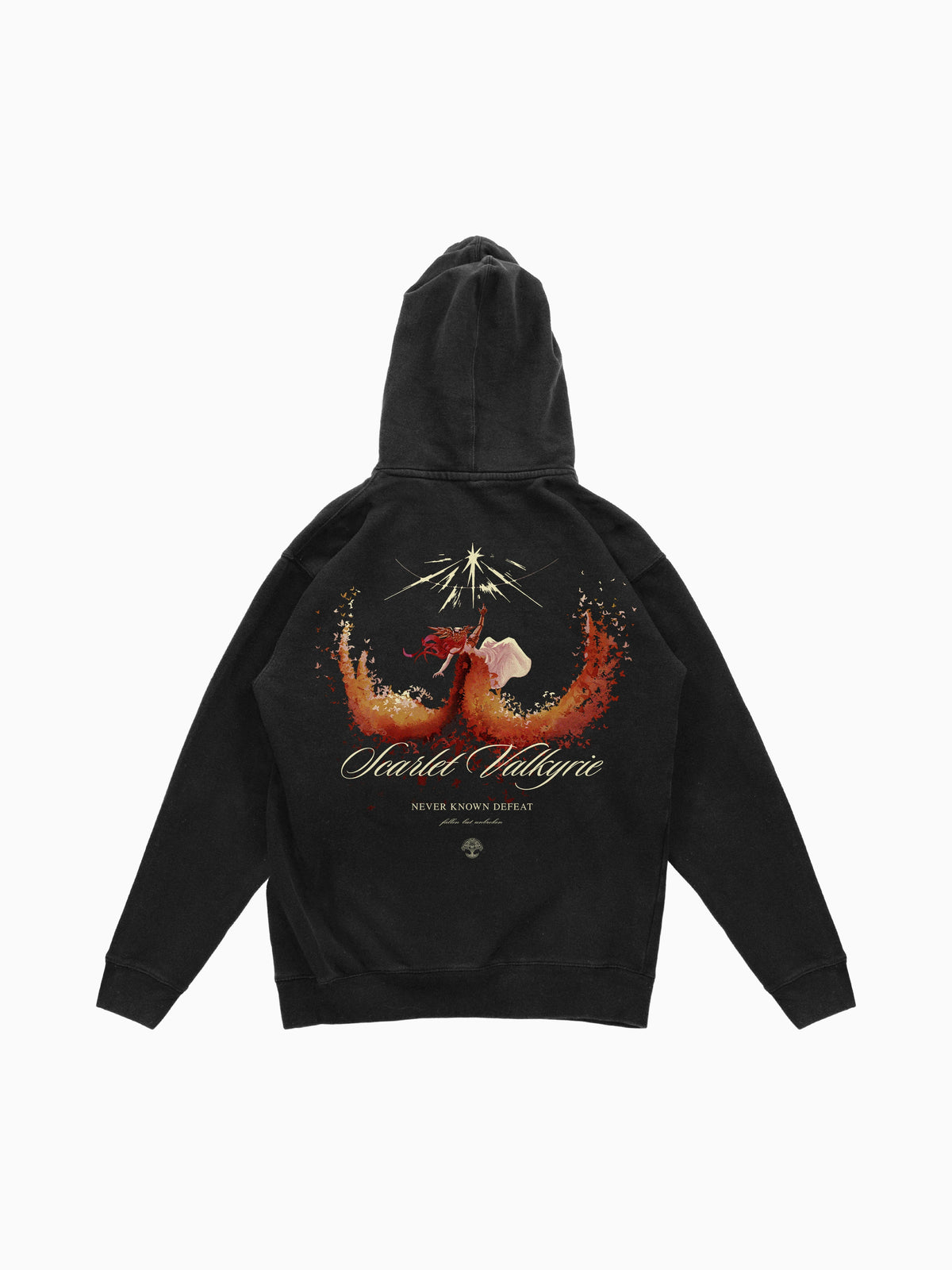 Scarlet Valkyrie Hoodie - Black (back mockup)
