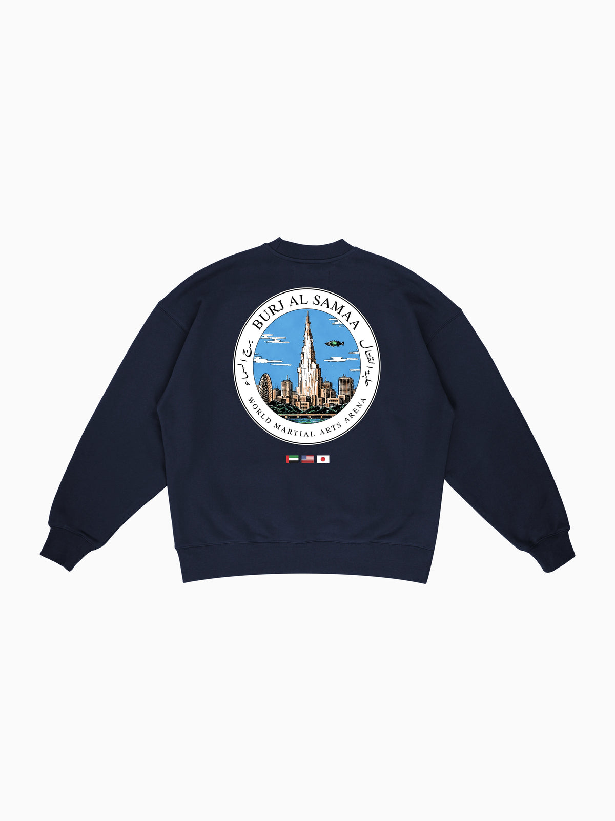Sky Tower Crewneck - Navy (back mockup)