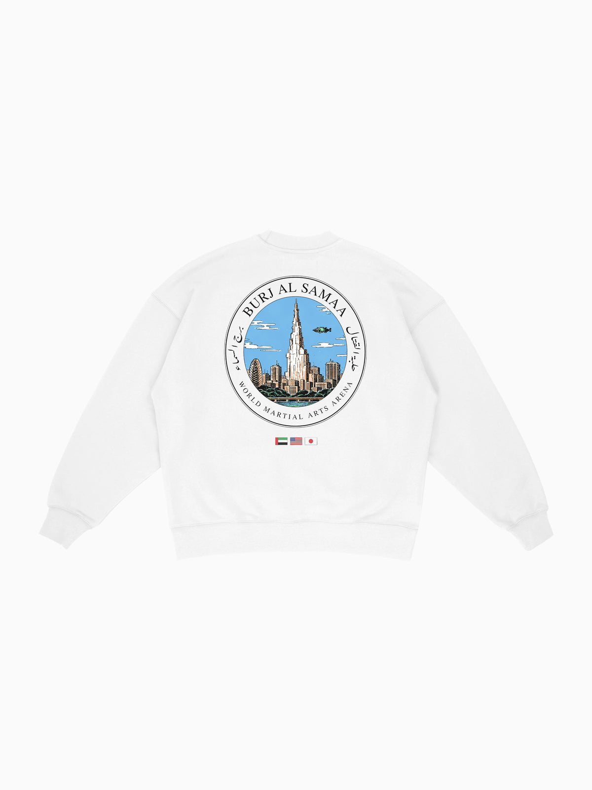 Sky Tower Crewneck - White (back mockup)