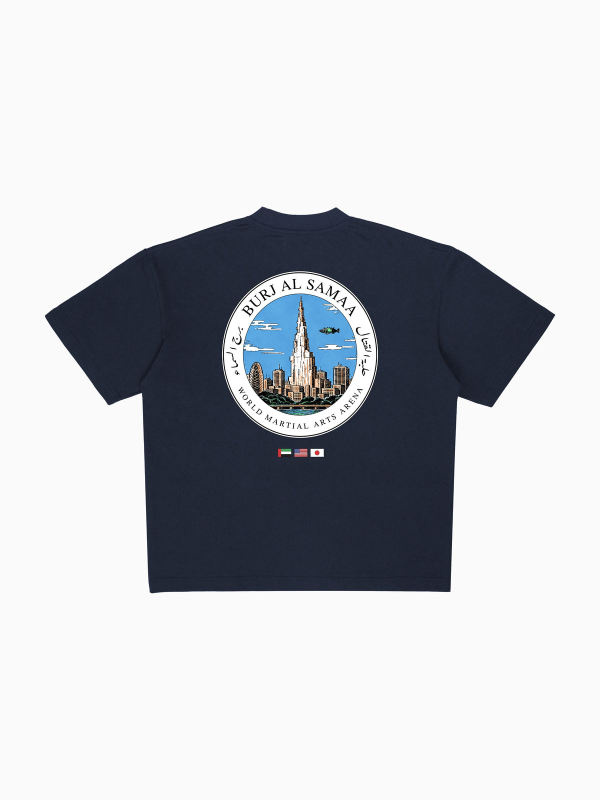 Sky Tower Tee - Navy (back mockup)