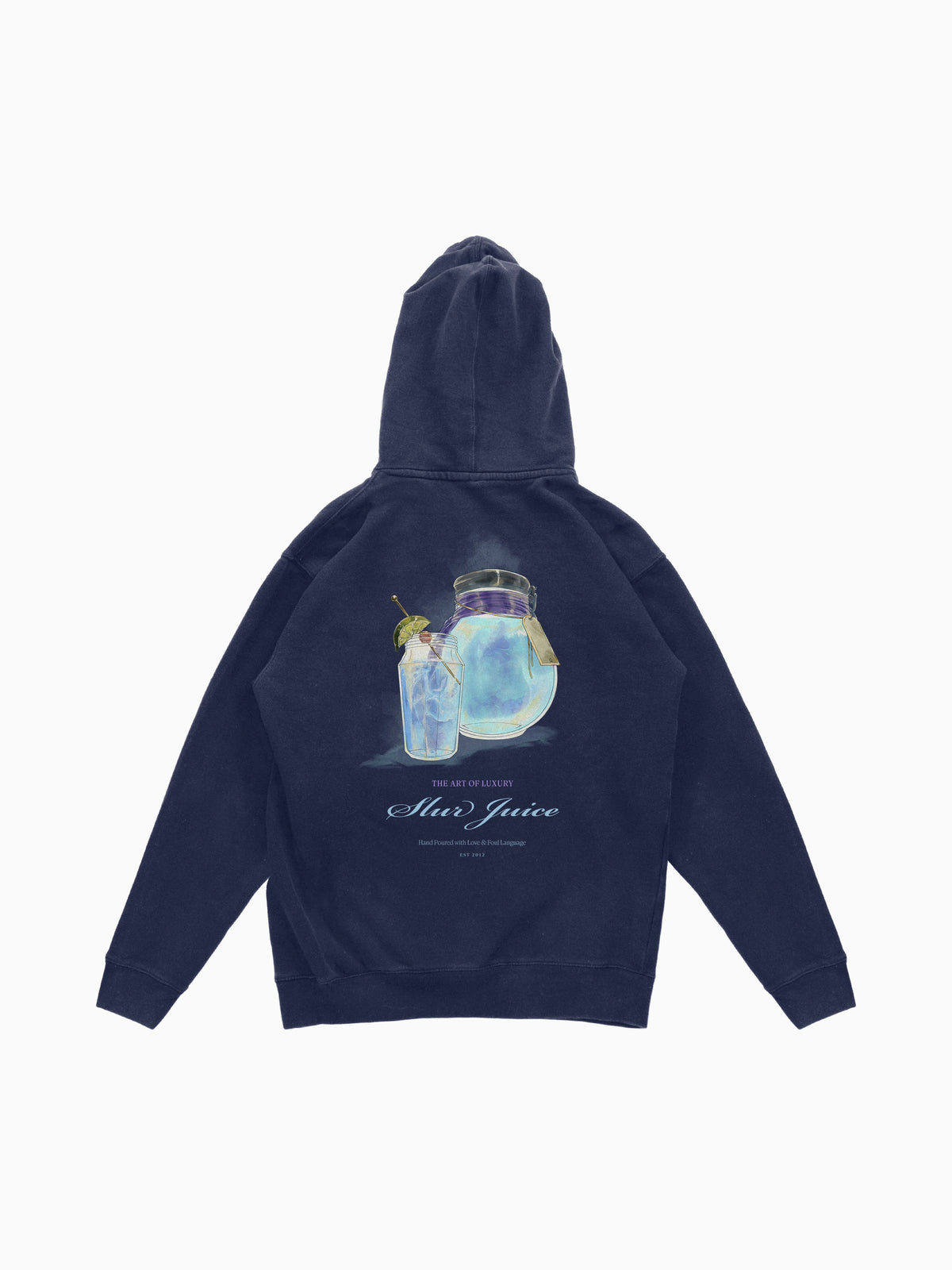 Slur Juice Hoodie - Navy (back mockup)