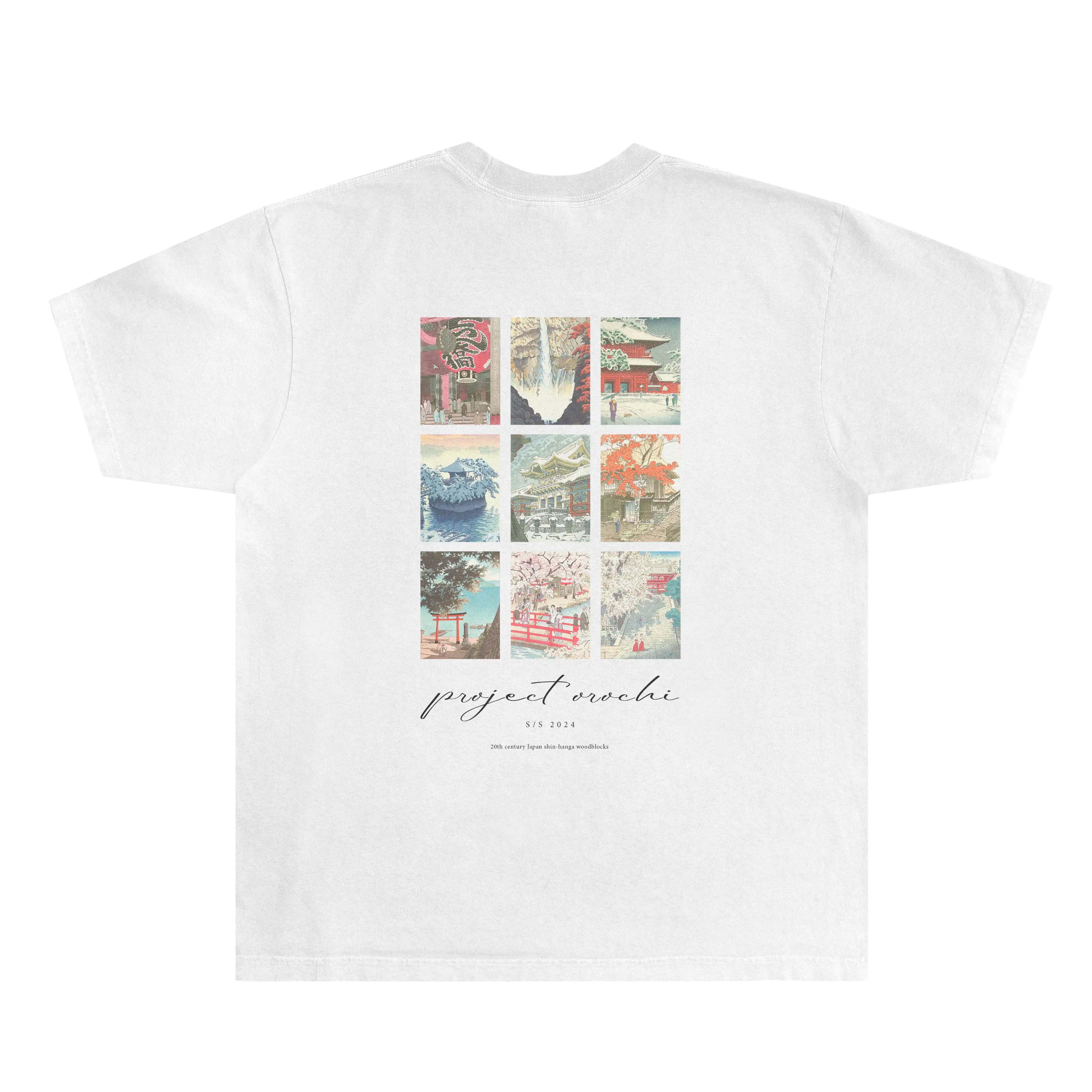 Woodblock Tee - White