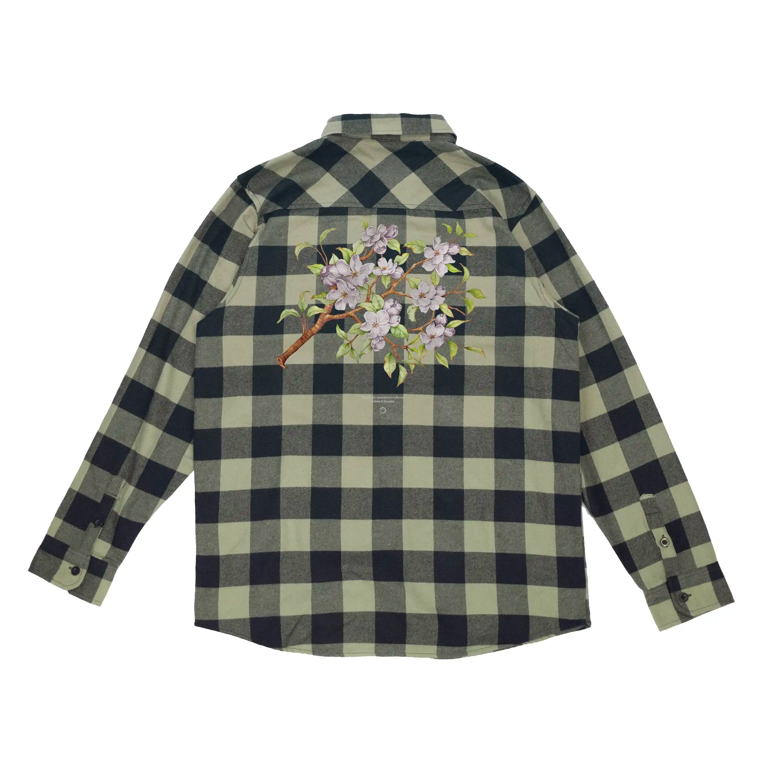 Apple Blossom Checkered Flannel - Olive