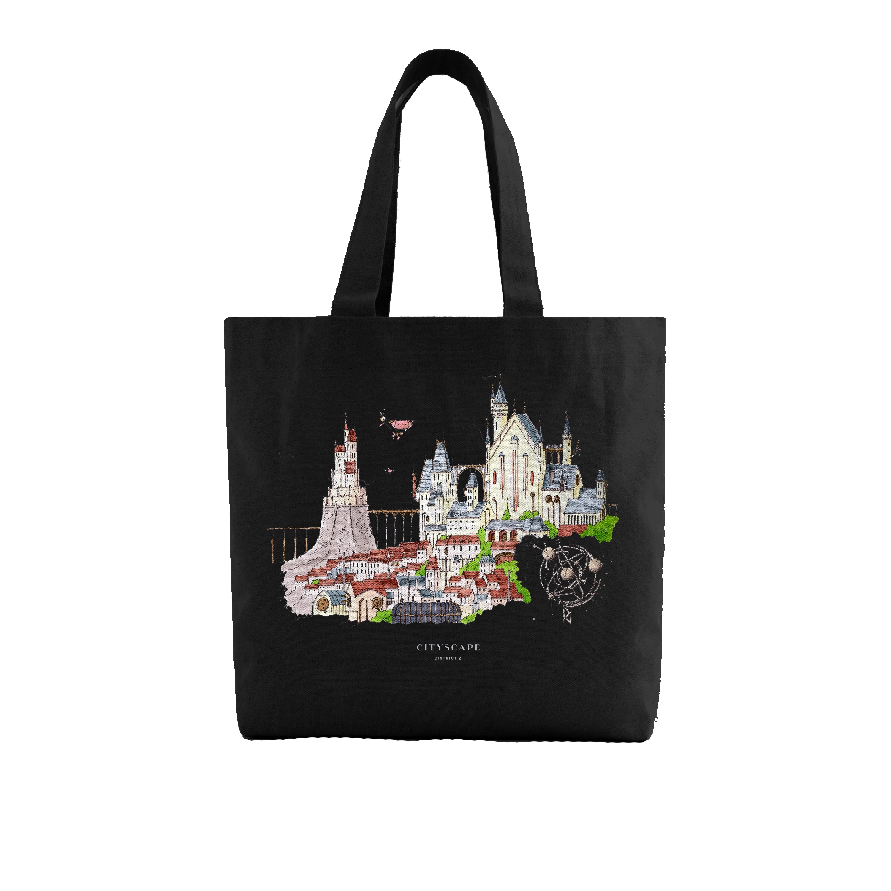 Cityscape Tote Bag - Black