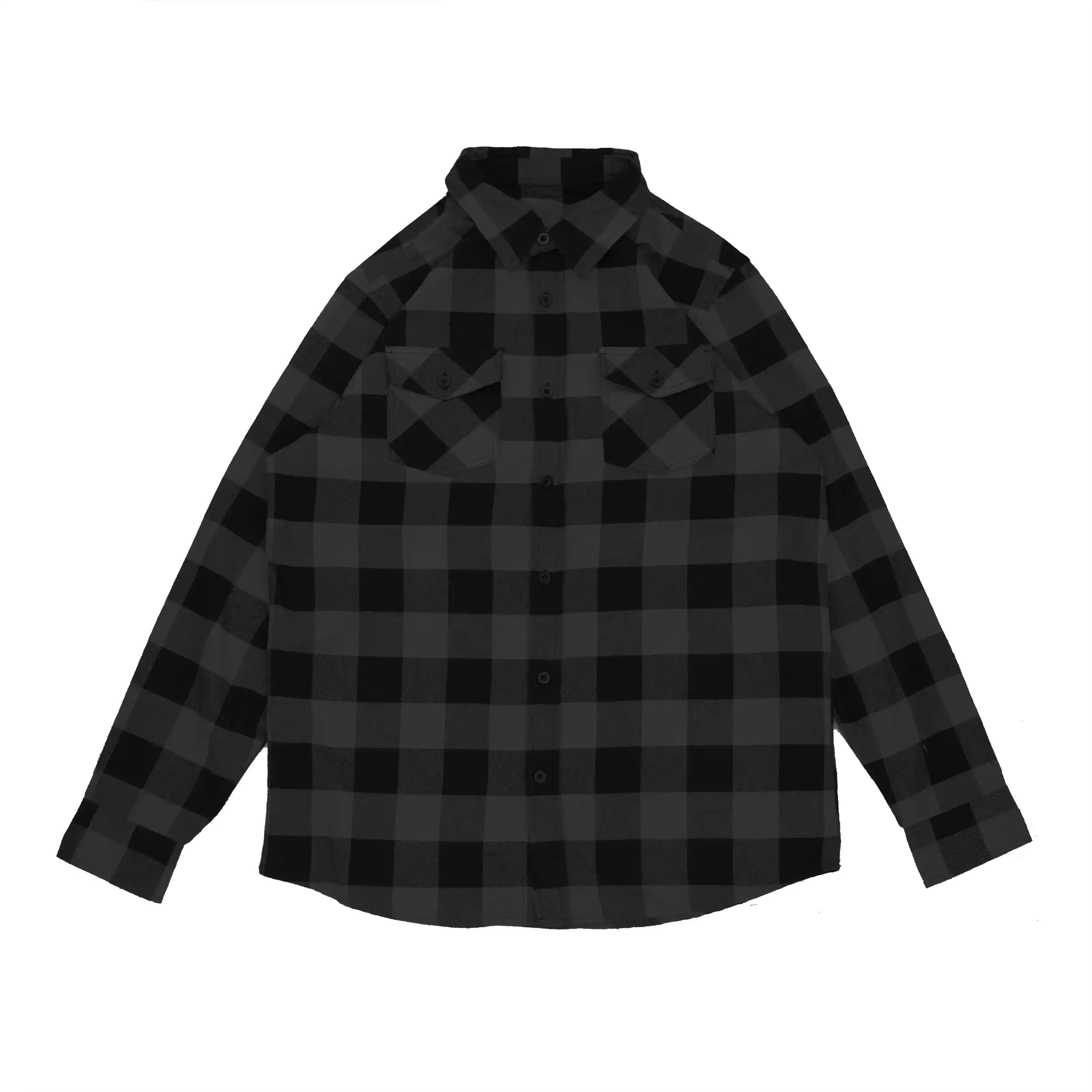 Apple Blossom Checkered Flannel - Black